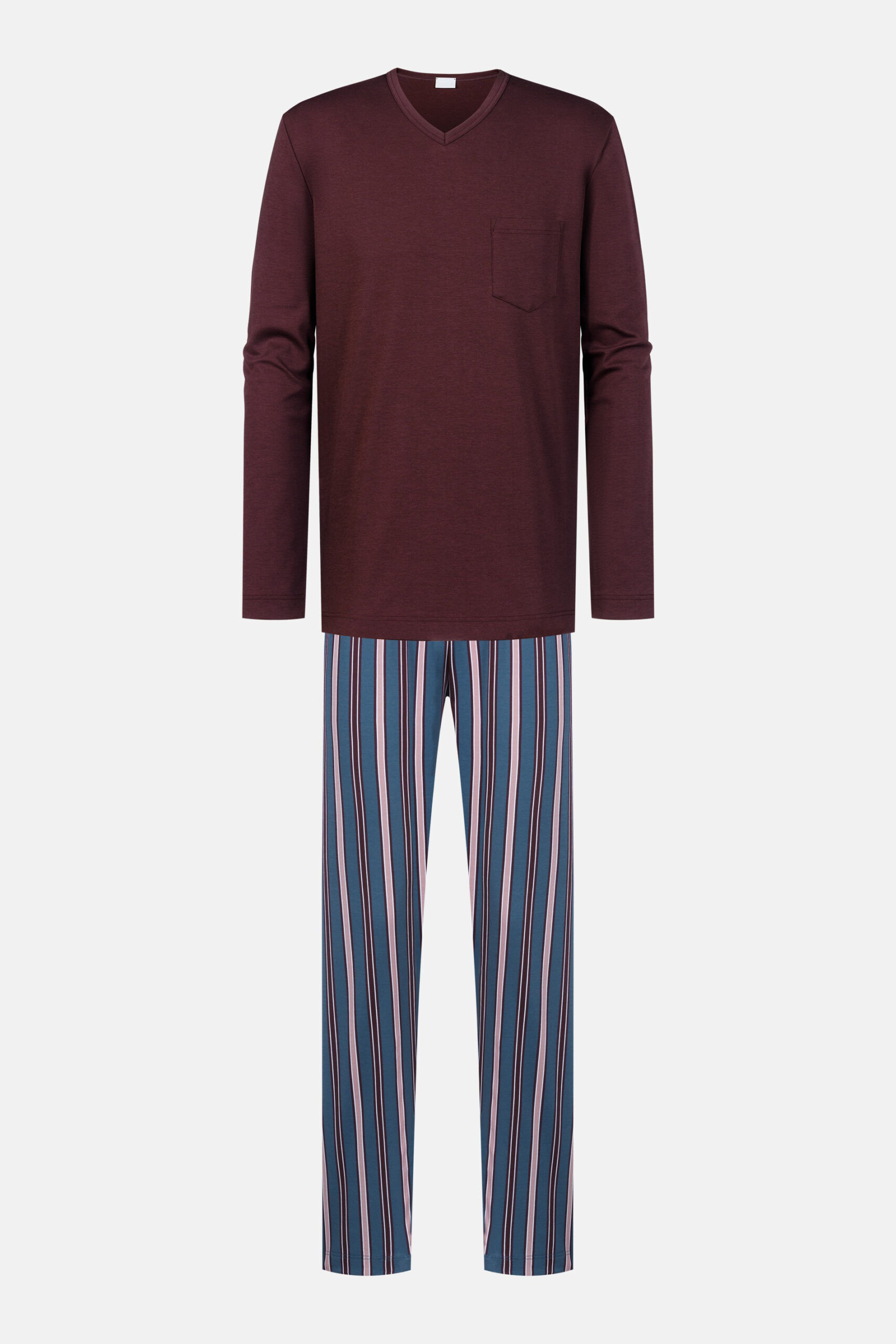 Mey Herrenpyjama Serier 4 Col Striped Vino Rosso Mey Herrenpyjama Serier 4 Col Striped Vino Rosso