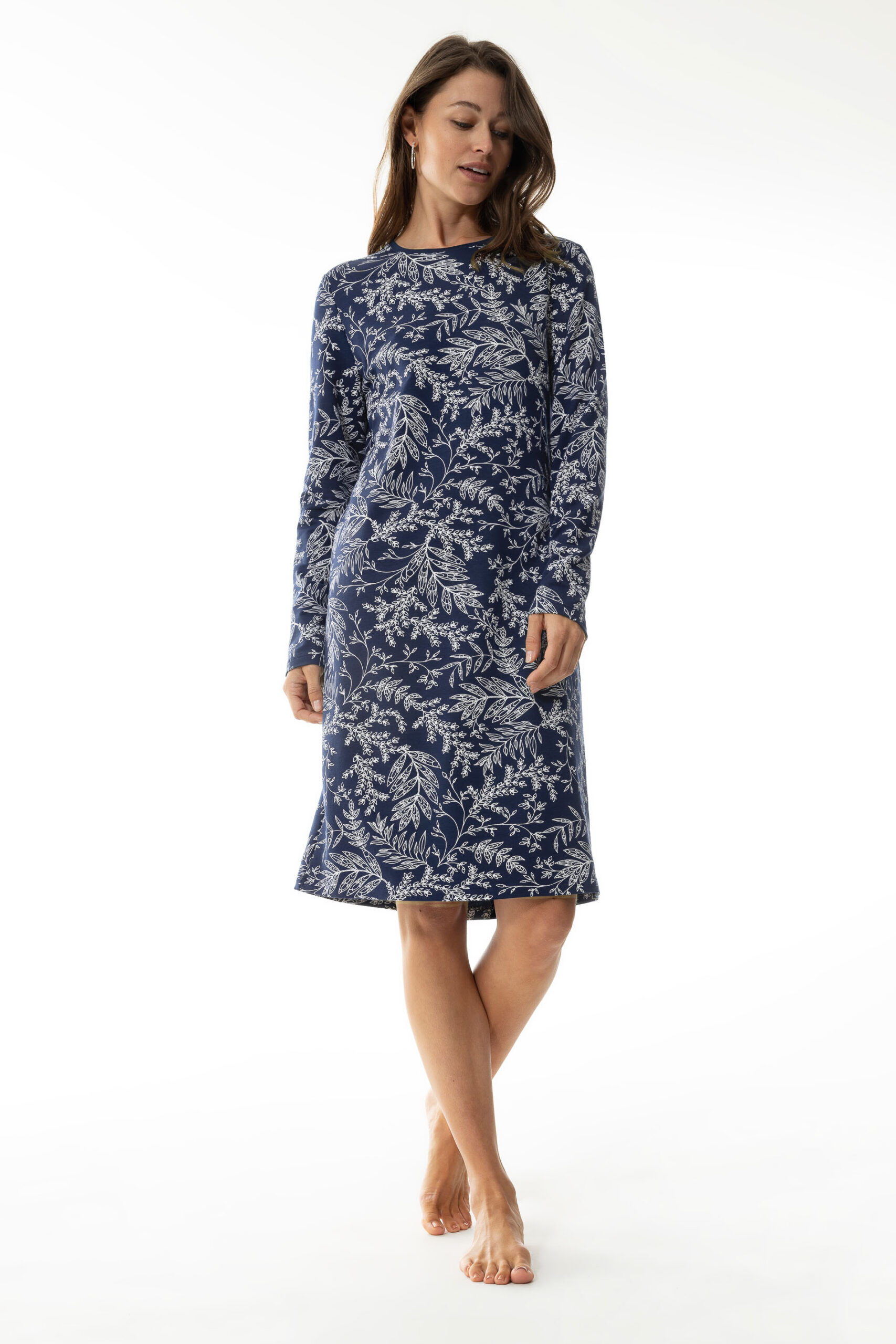 Mey Damen Nachthemd 12018 night blue - von vorne