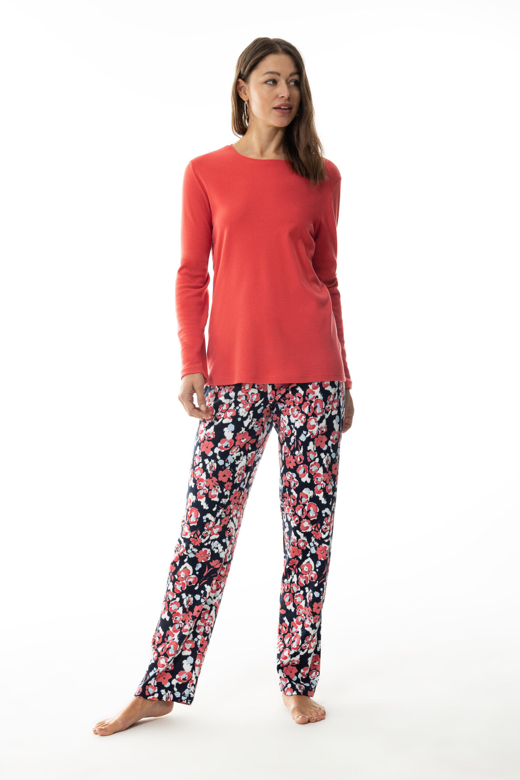 Mey Damen Langarmpyjama 14084 night blue - von vorne