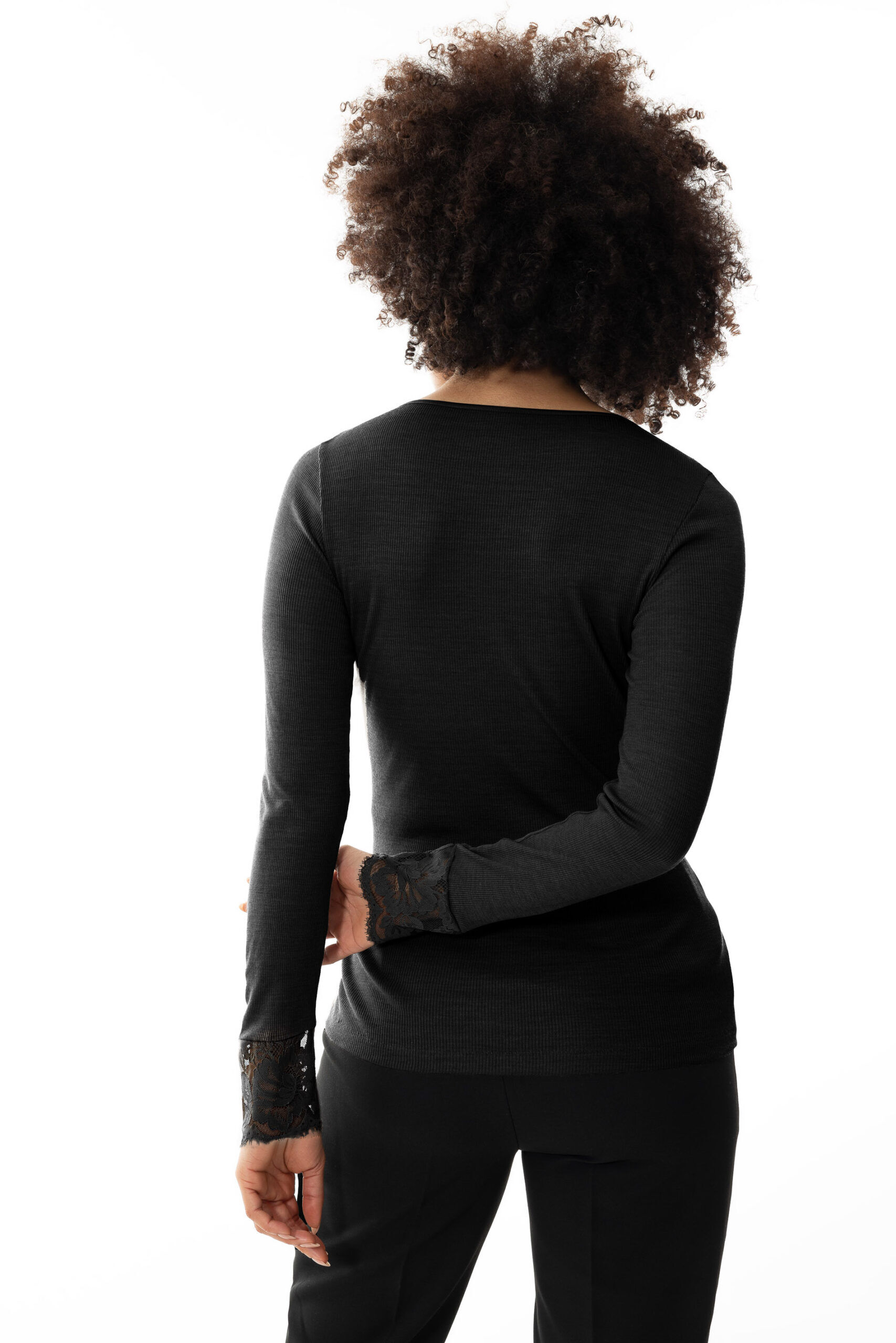 Mey Shirt Serie Wool Love schwarz - hinten