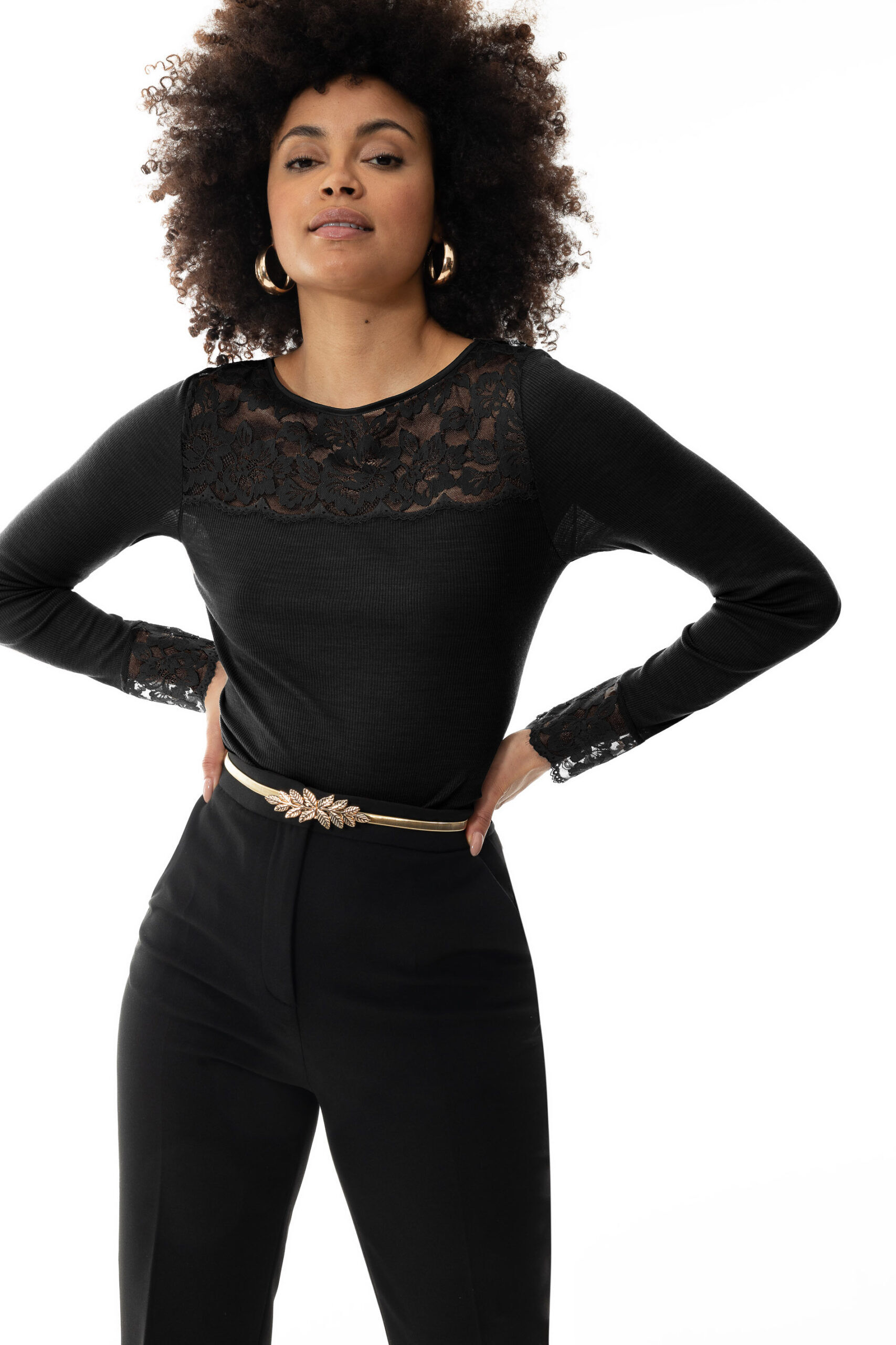 Mey Shirt Serie Wool Love schwarz