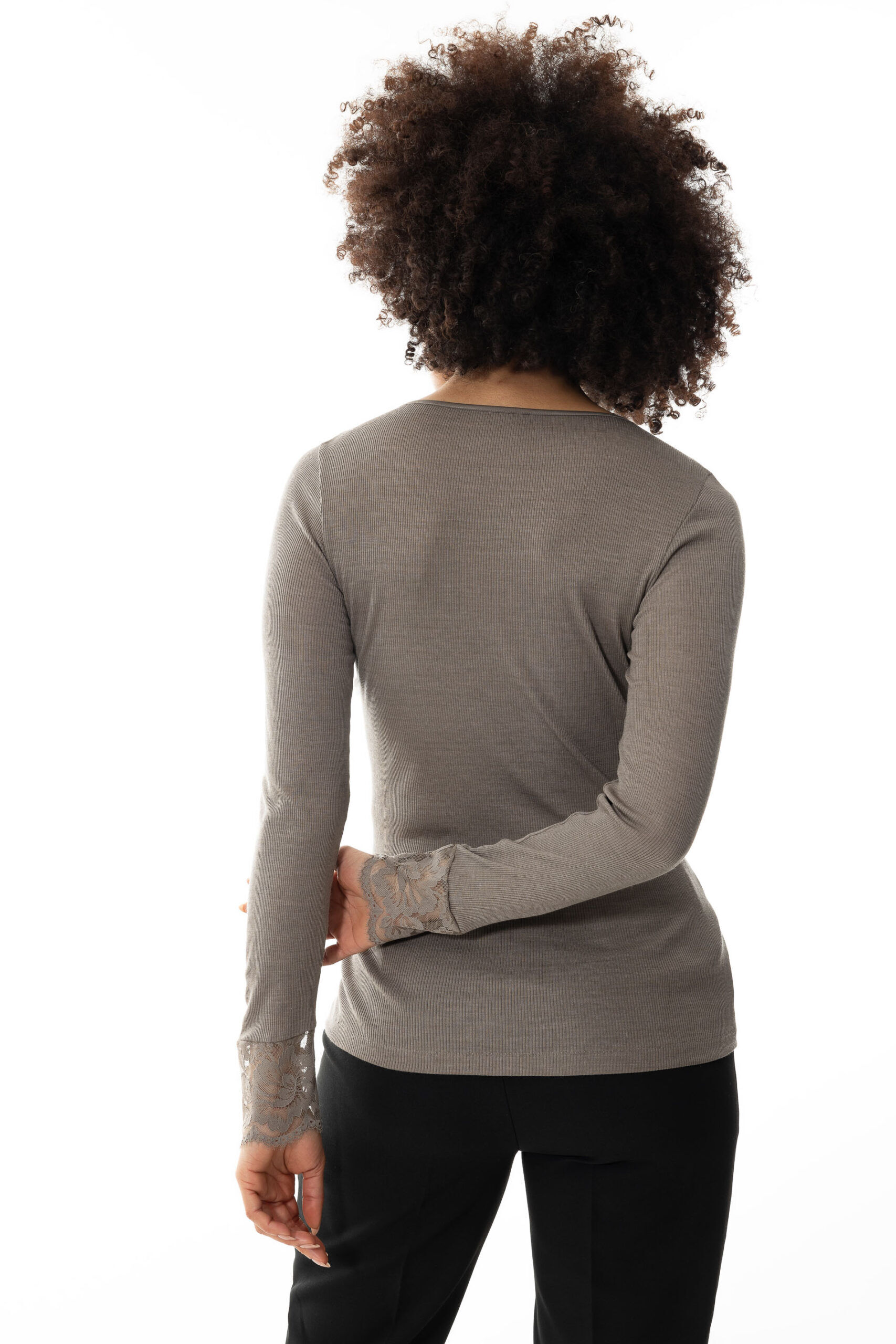 Mey Shirt Serie Wool Love deep Taupe - hinten