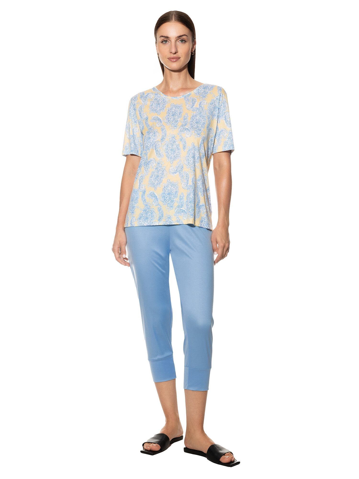 Mey Damen Pyjama 3/4 lang 13224 Golden Day - von vorne