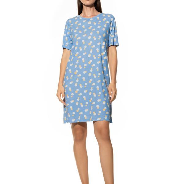 Mey Kurzarm Nachthemd 11565 angel blue - von vorne