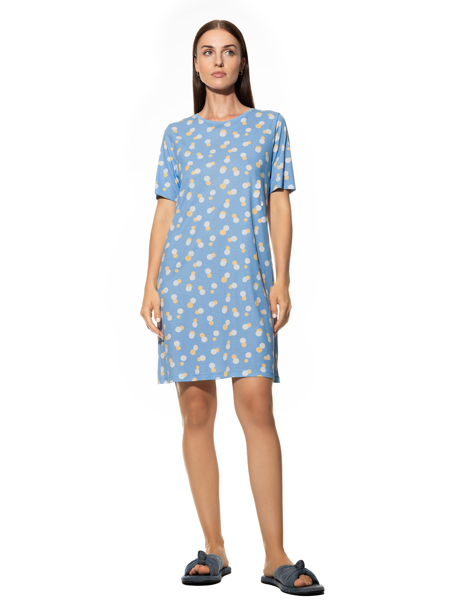 Mey Kurzarm Nachthemd 11565 angel blue - von vorne