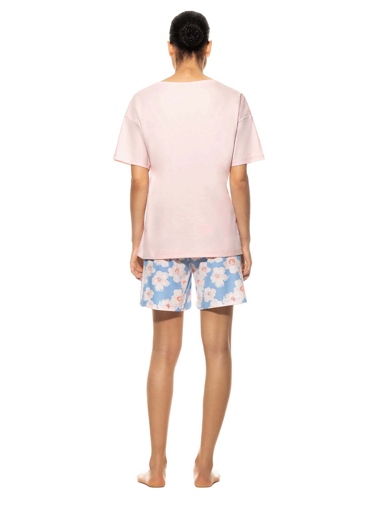 Mey Damenpyjama kurz 13234 angel blue - von hinten