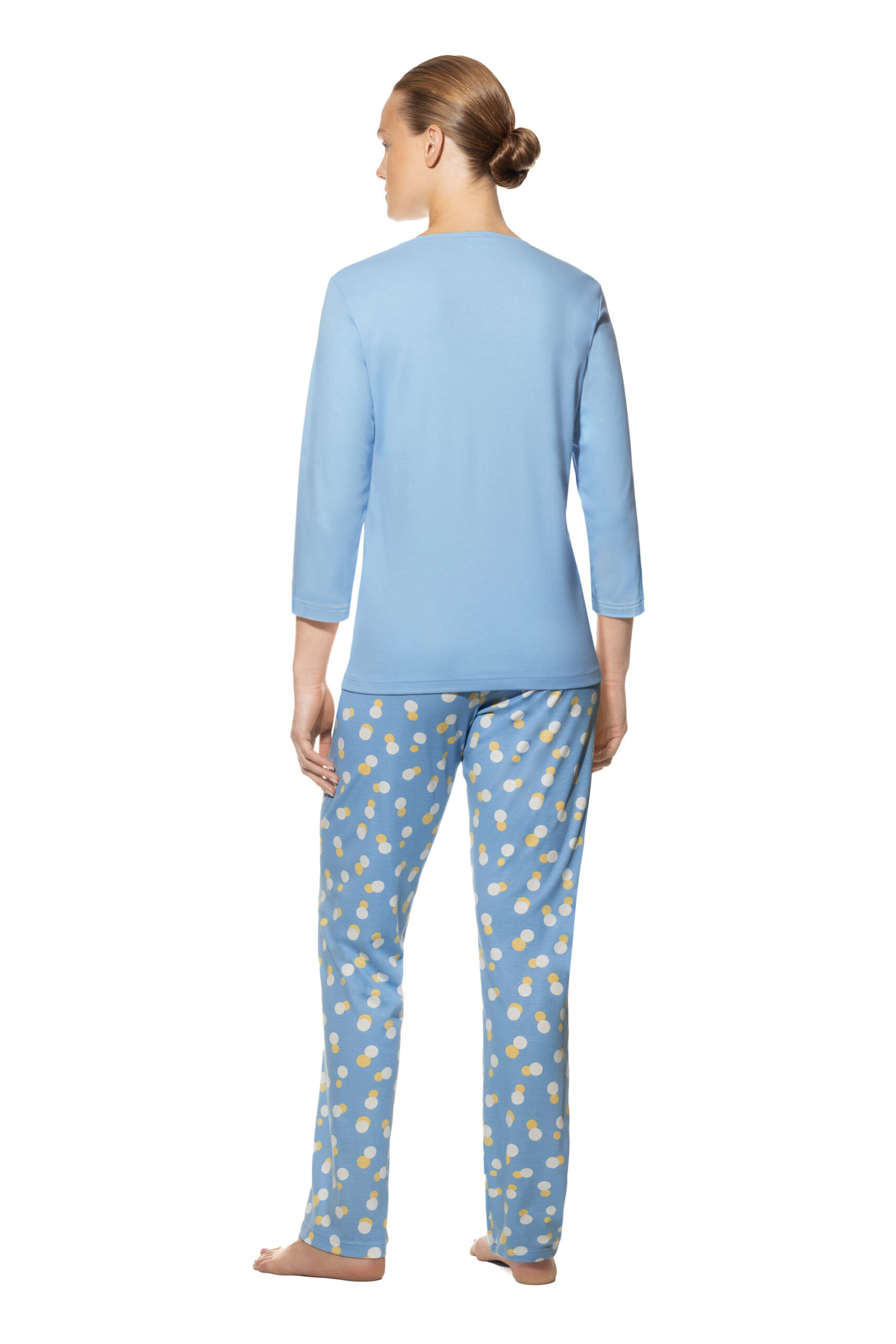 Mey Damen Pyjama 3/4 Arm 14098 angel blue - von hinten