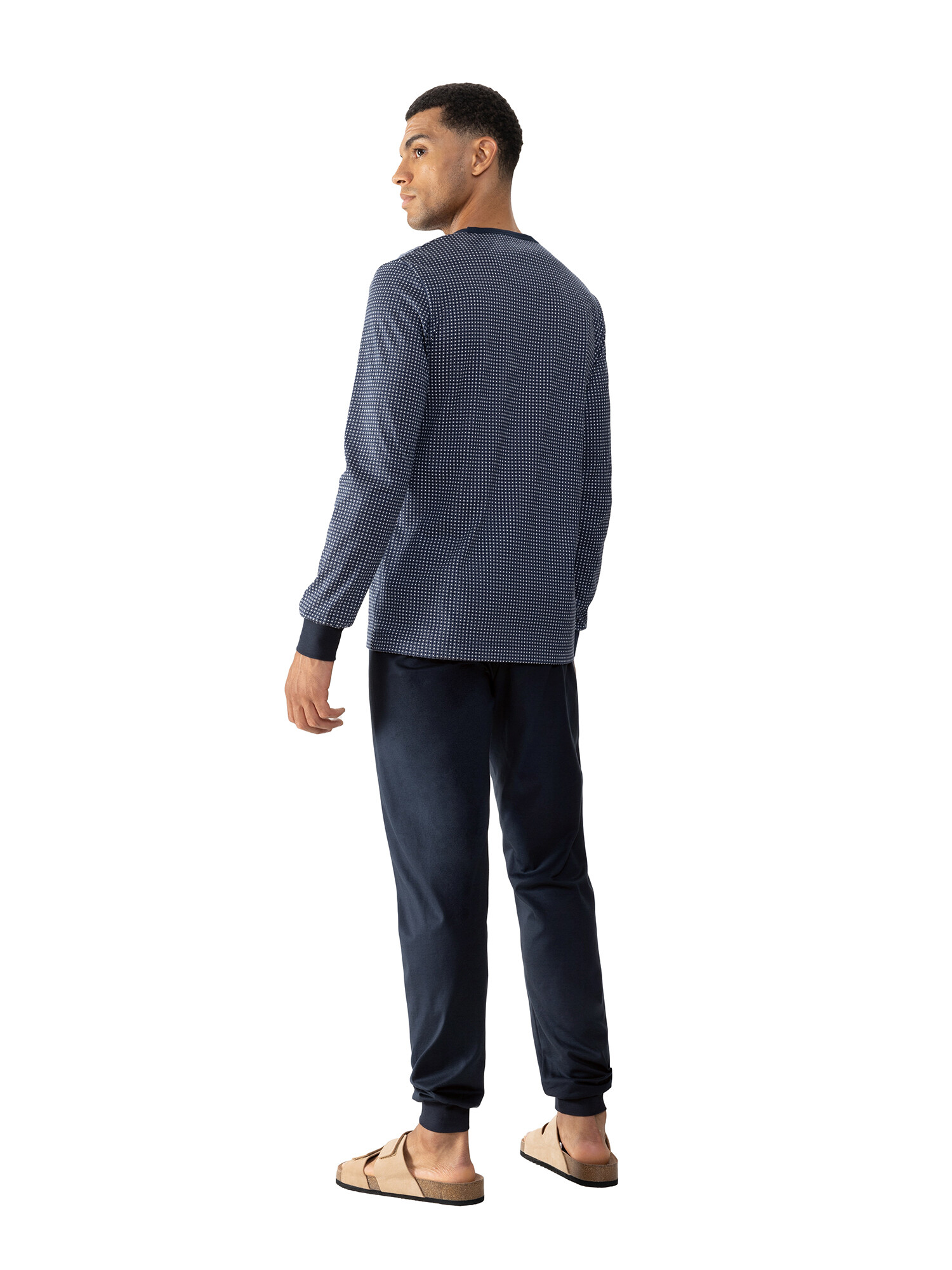 Mey Herren Pyjama 34071 yacht blue - von hinten