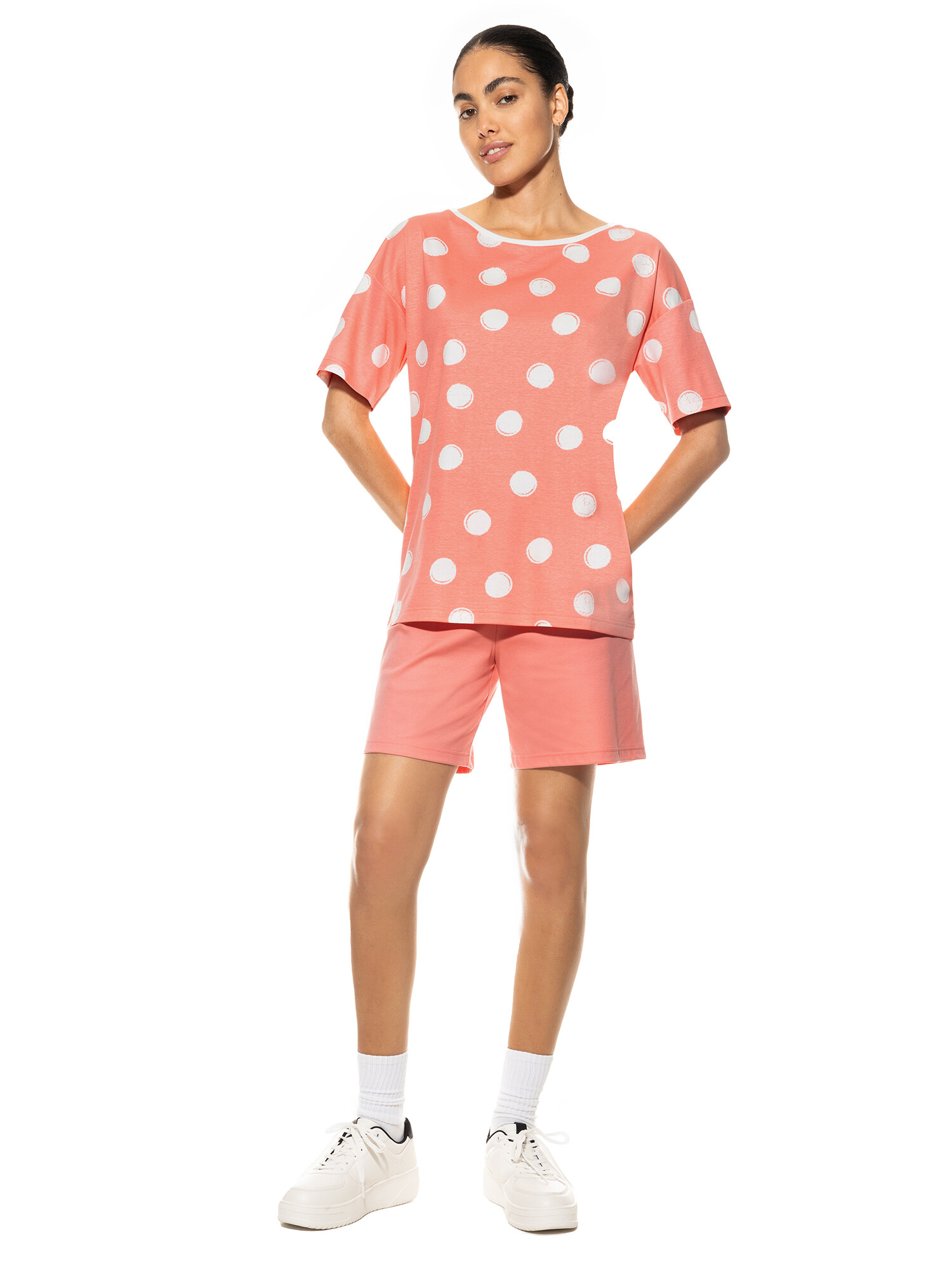 Mey Damen Pyjama Kurz 13235 Cherry Punch - von vorne