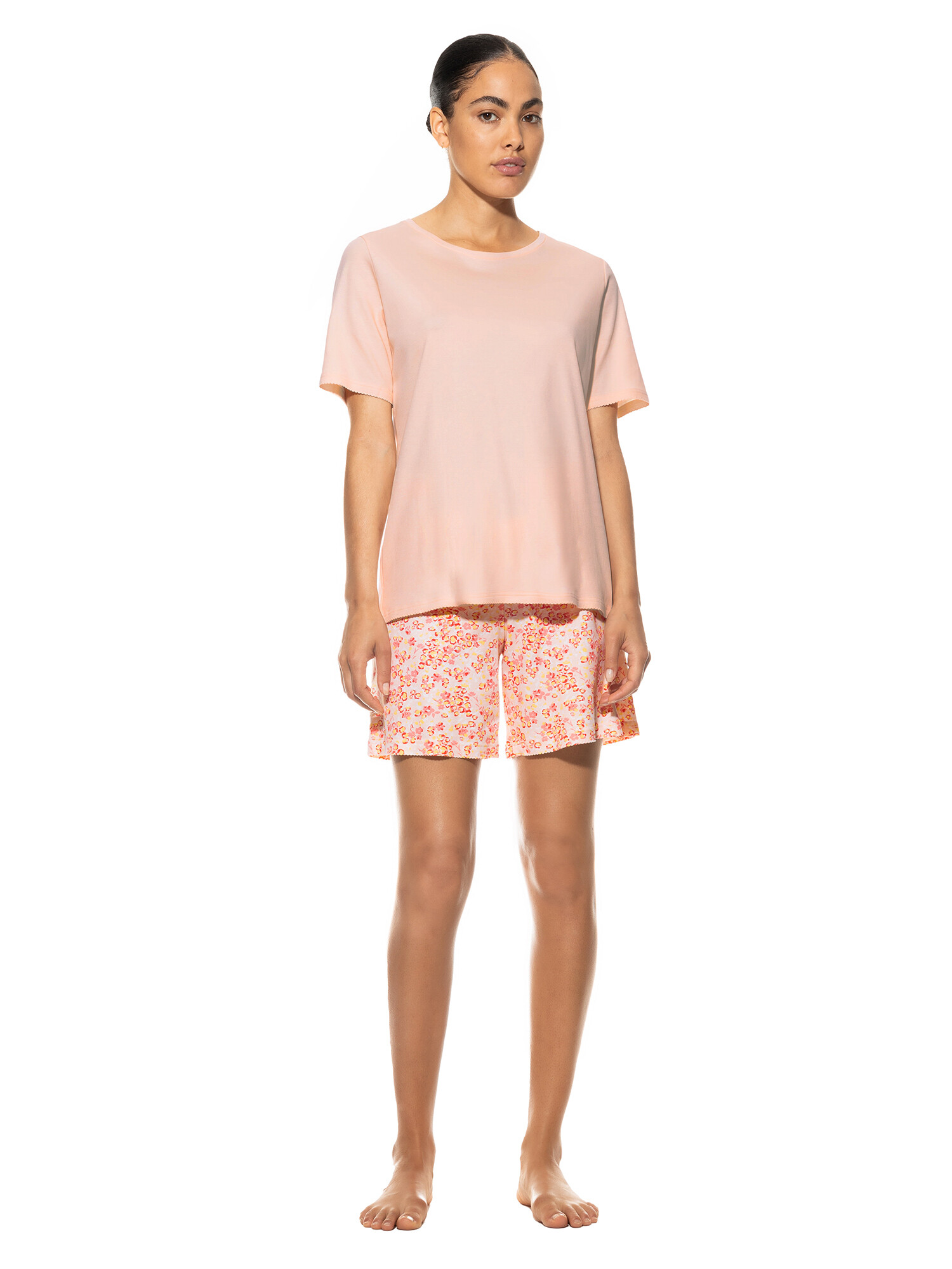 Mey Damenpyjama kurz 13227 Powder Peach - von vorne