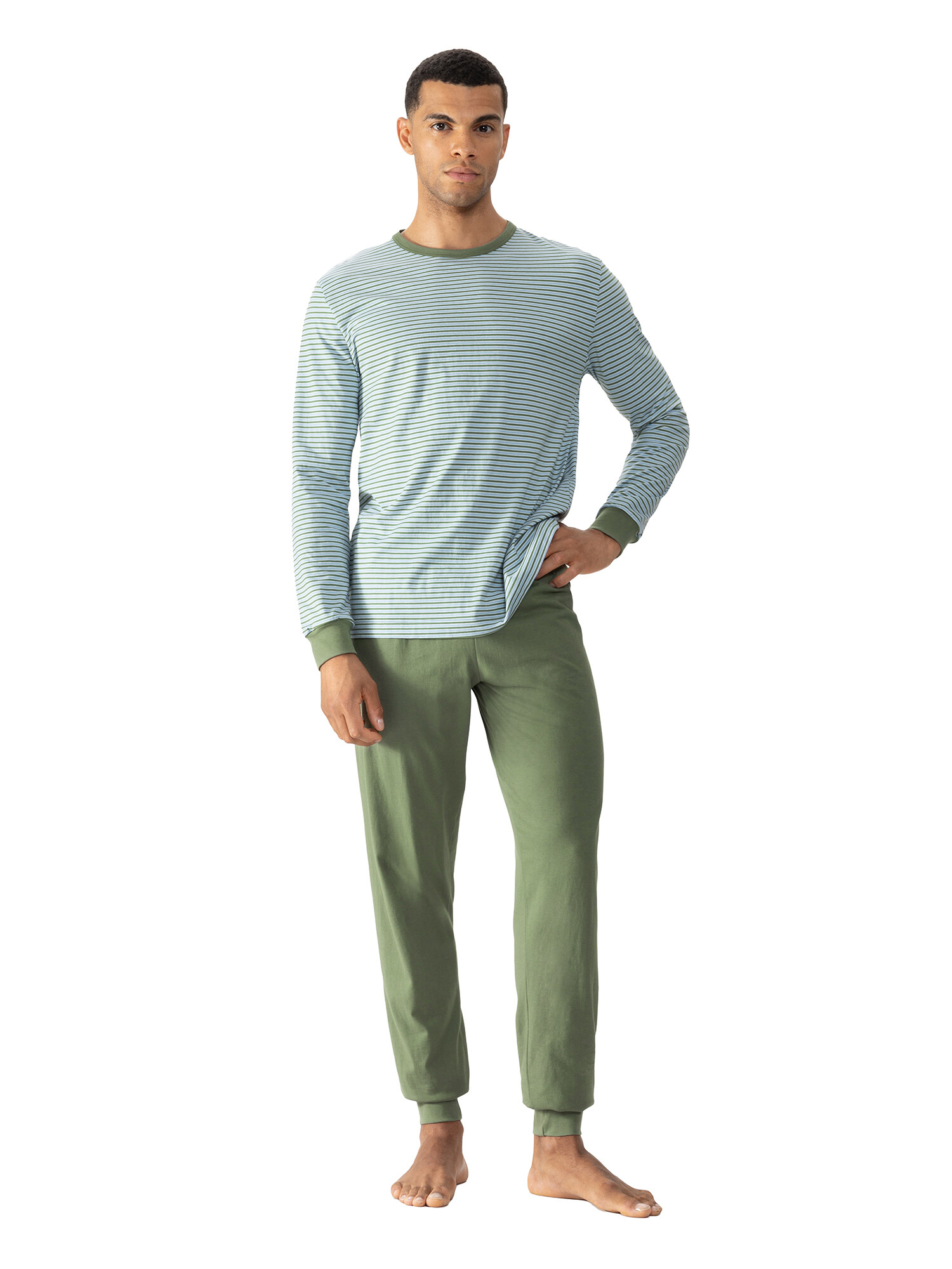 Mey Bündchenpyjama 34073 Elm Green - von vorne