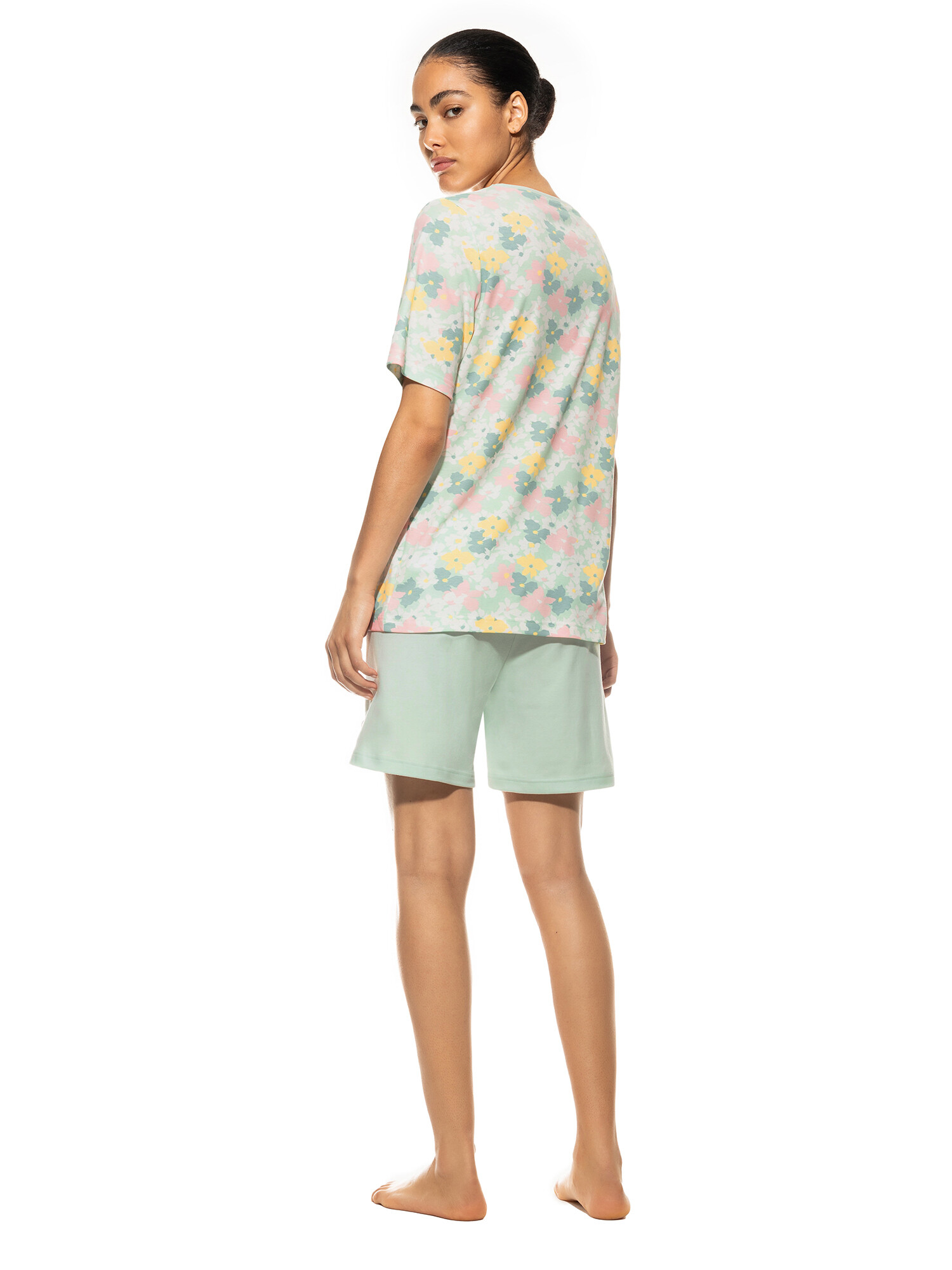 Mey Damen Kurz Pyjama 13231 Frozen Mint - von hinten Mey Damen Kurz Pyjama 13231 Frozen Mint - von hinten