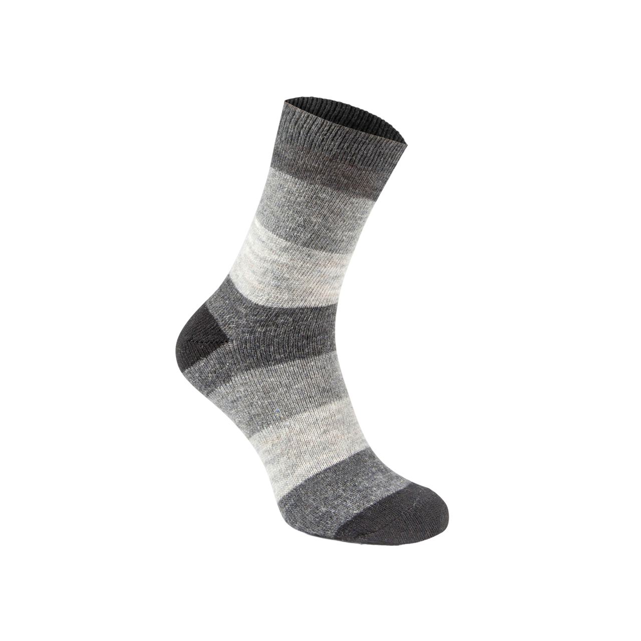 Fellhof Alpakasocken geringelt 2er-Pack hellgrau rechts