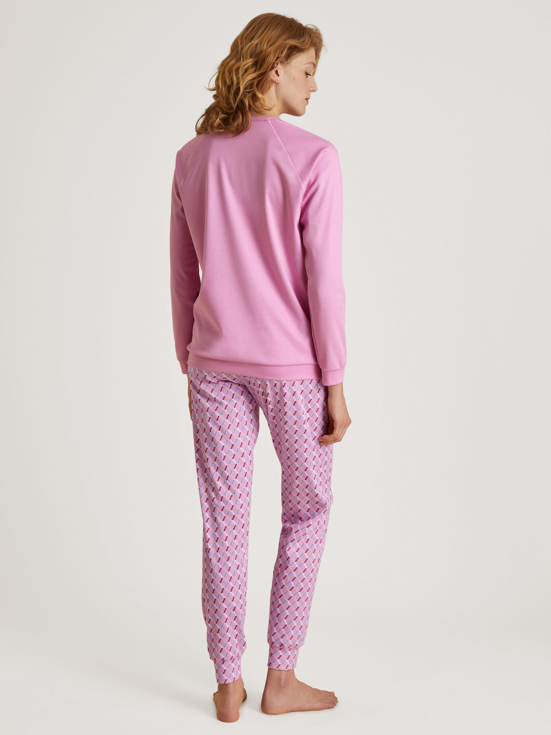 Calida Damen Bündchenpyjama 44357 Bubble Gum Pink - von hinten