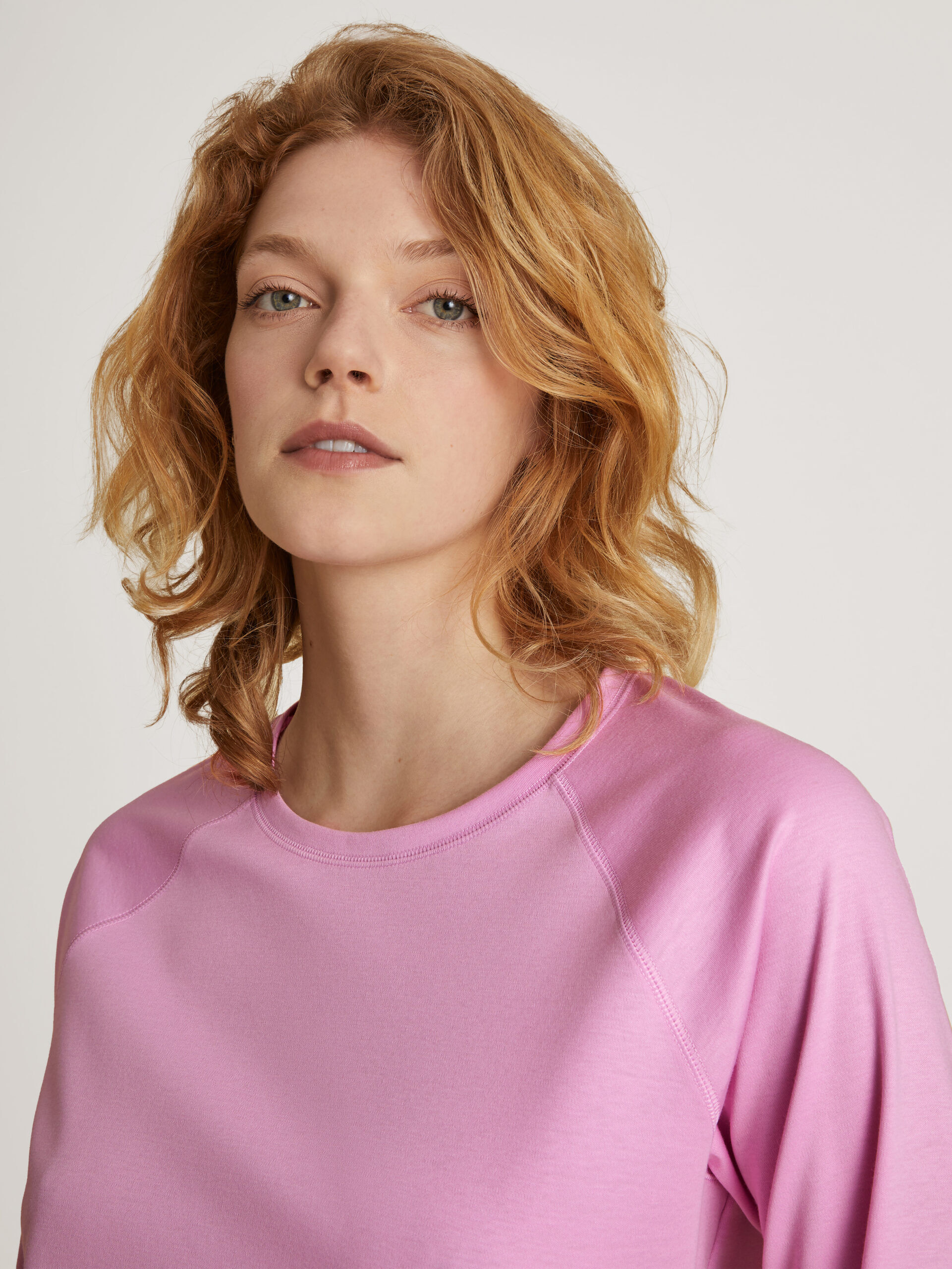 Calida Damen Bündchenpyjama 44357 Bubble Gum Pink - Oberteil