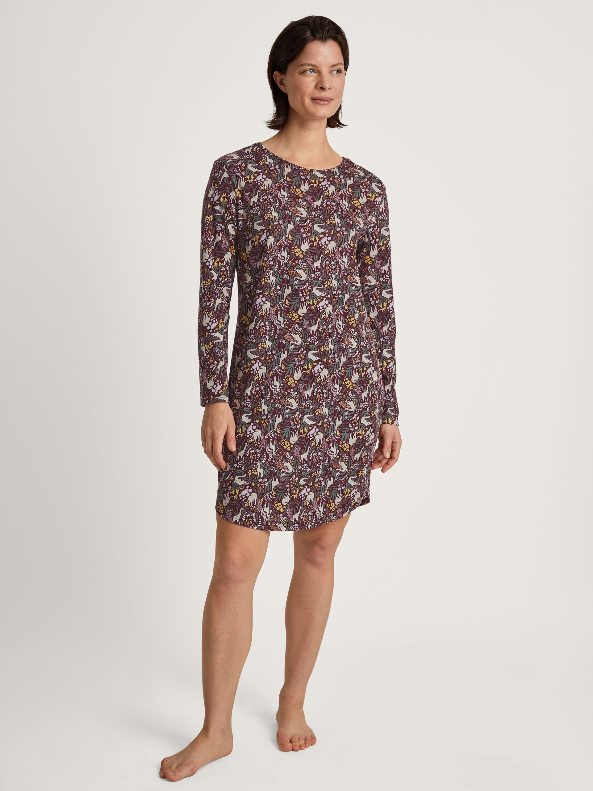 Calida Langarm Nachthemd 32055 Port Royal Red - von vorne Calida Langarm Nachthemd 32055 Port Royal Red - von vorne