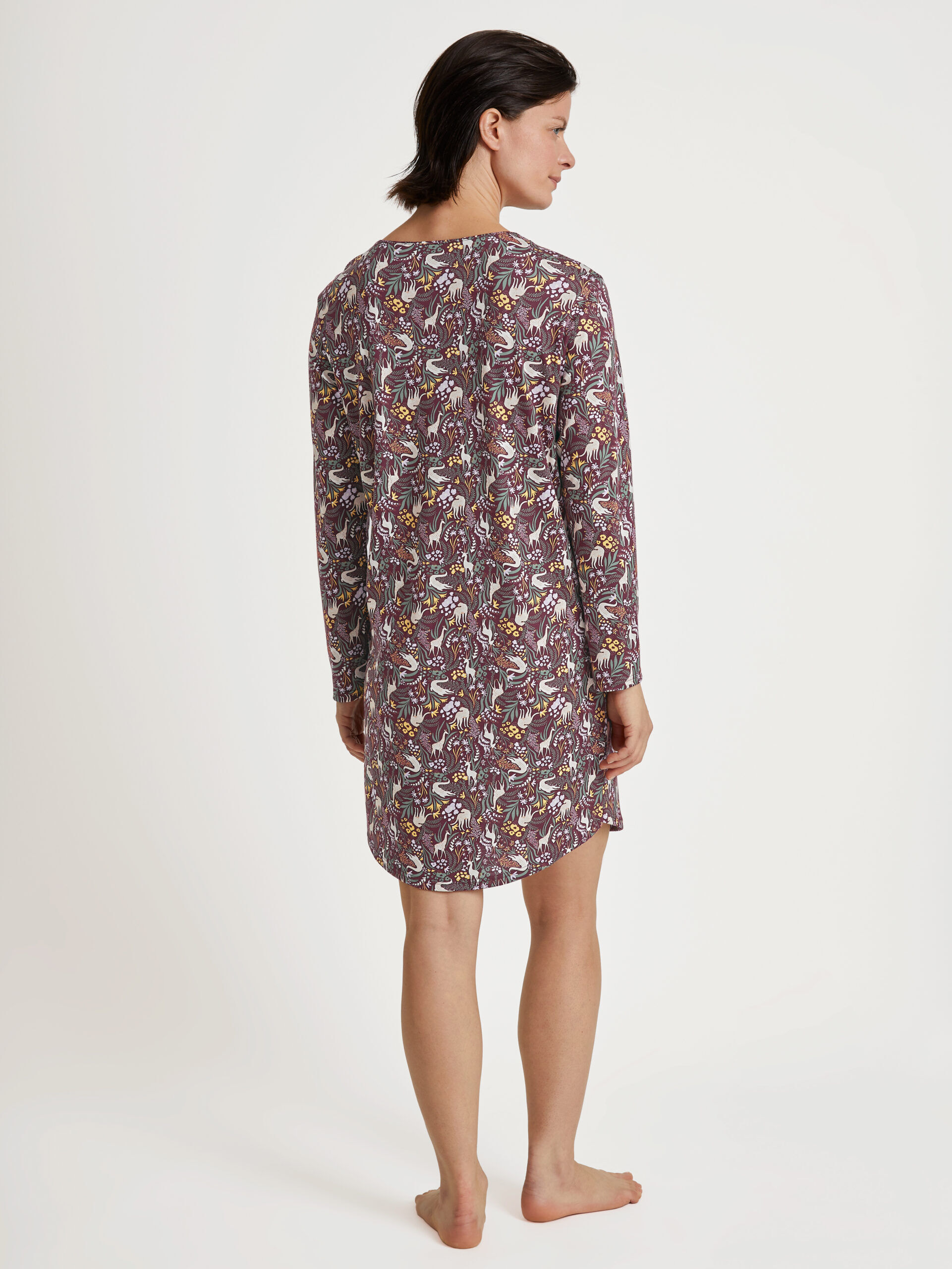 Calida Langarm Nachthemd 32055 Port Royal Red - von hinten Calida Langarm Nachthemd 32055 Port Royal Red - von hinten