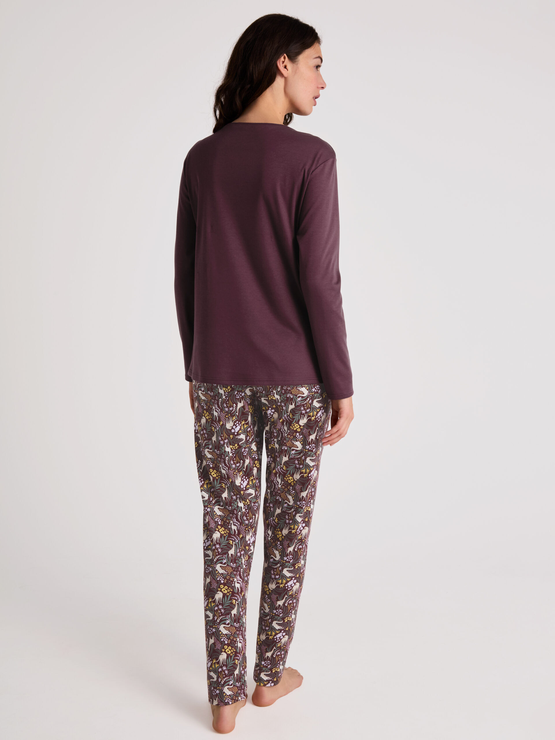 Calida Damenpyjama 46253 Port Royal Red - von hinten