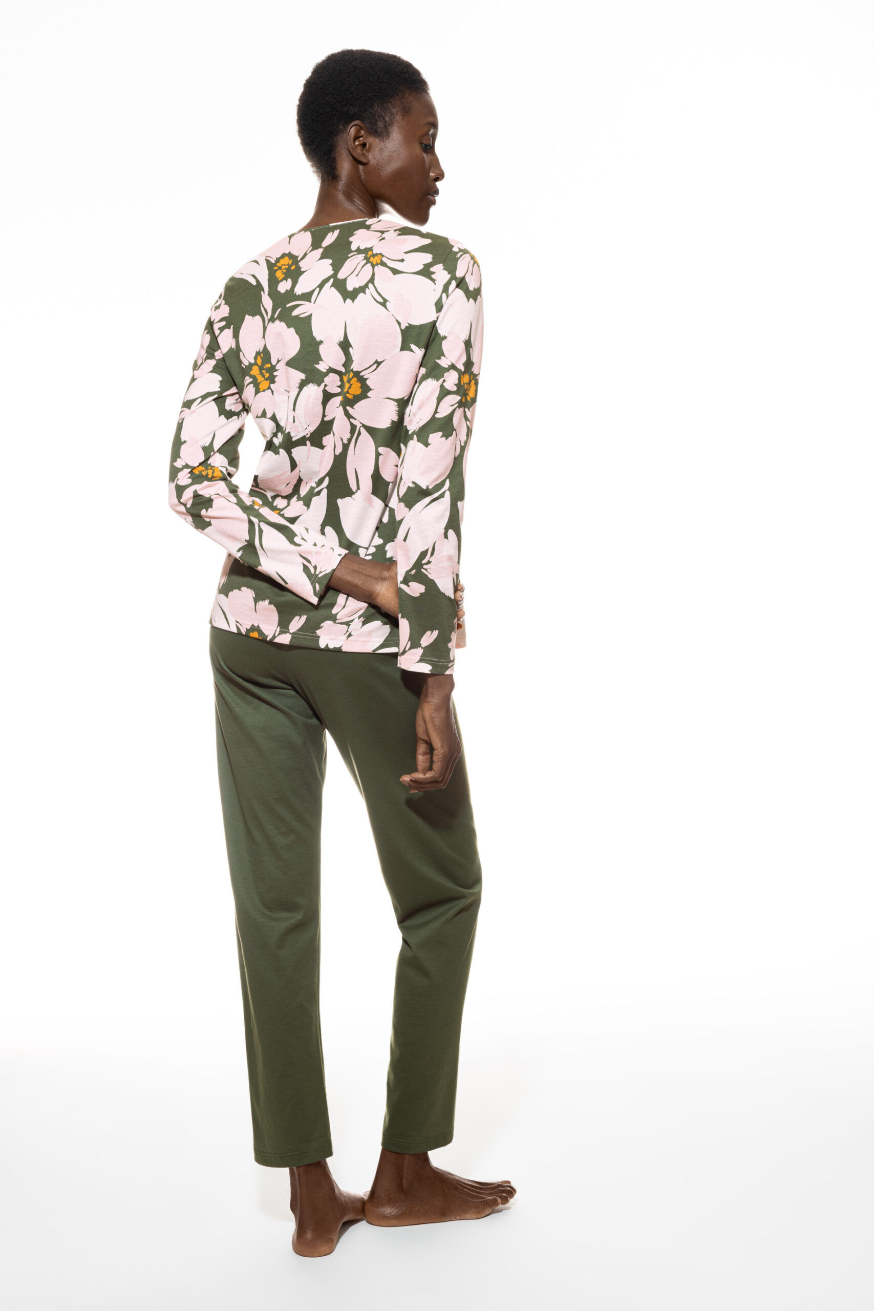 Mey Damen Langarm Pyjama 1240005 Aspen Green - von hinten