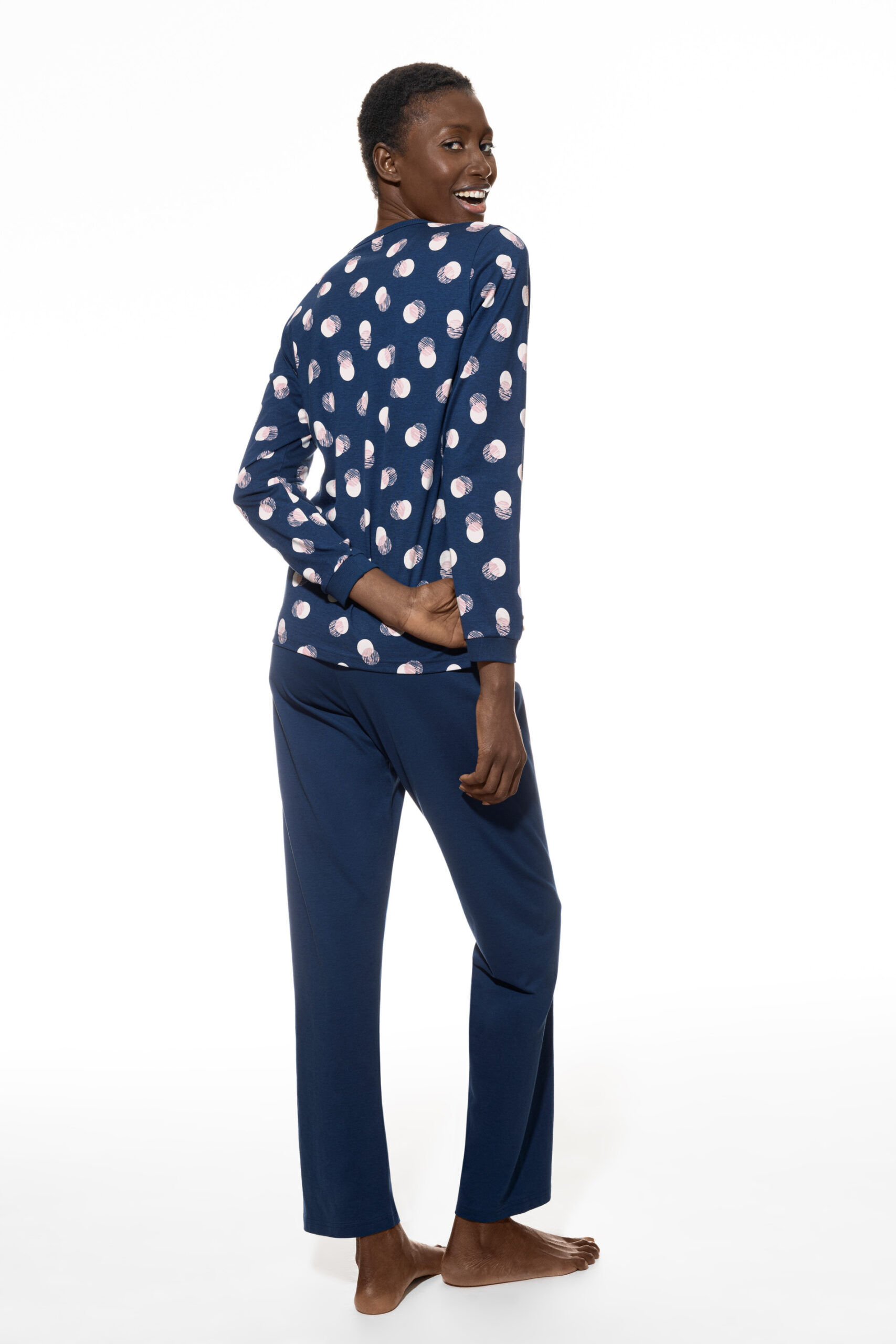 Mey Langarm Pyjama 1240017 Deep Marine - von hinten Mey Langarm Pyjama 1240017 Deep Marine - von hinten