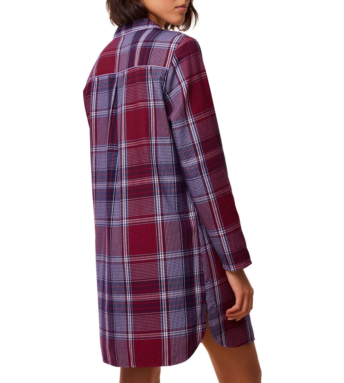 Triumph Langarm Nachthemd 10216520 Red Dark - von hinten Triumph Langarm Nachthemd 10216520 Red Dark - von hinten