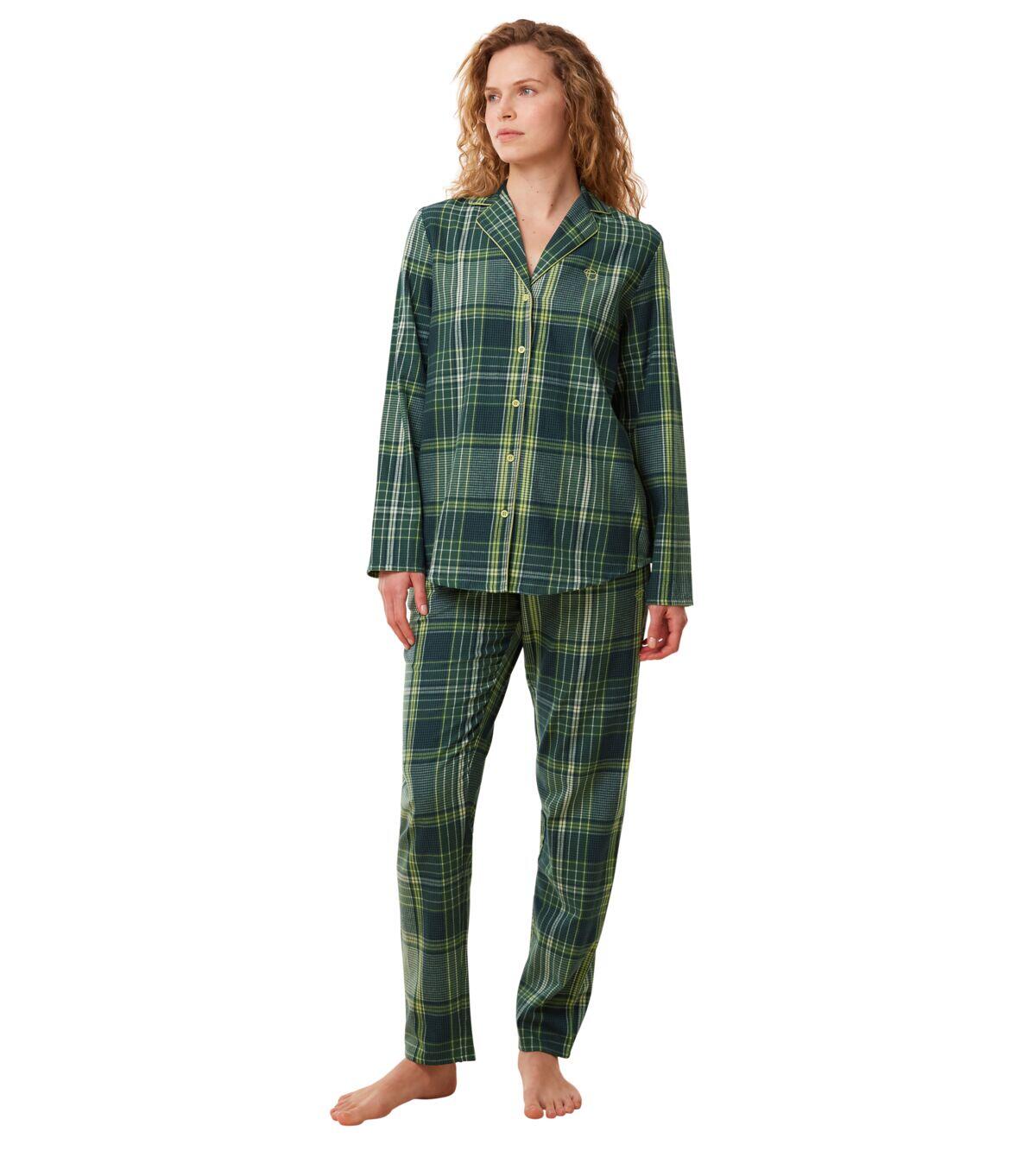 Triumph Damen Pyjama 10216554 Green - von vorne