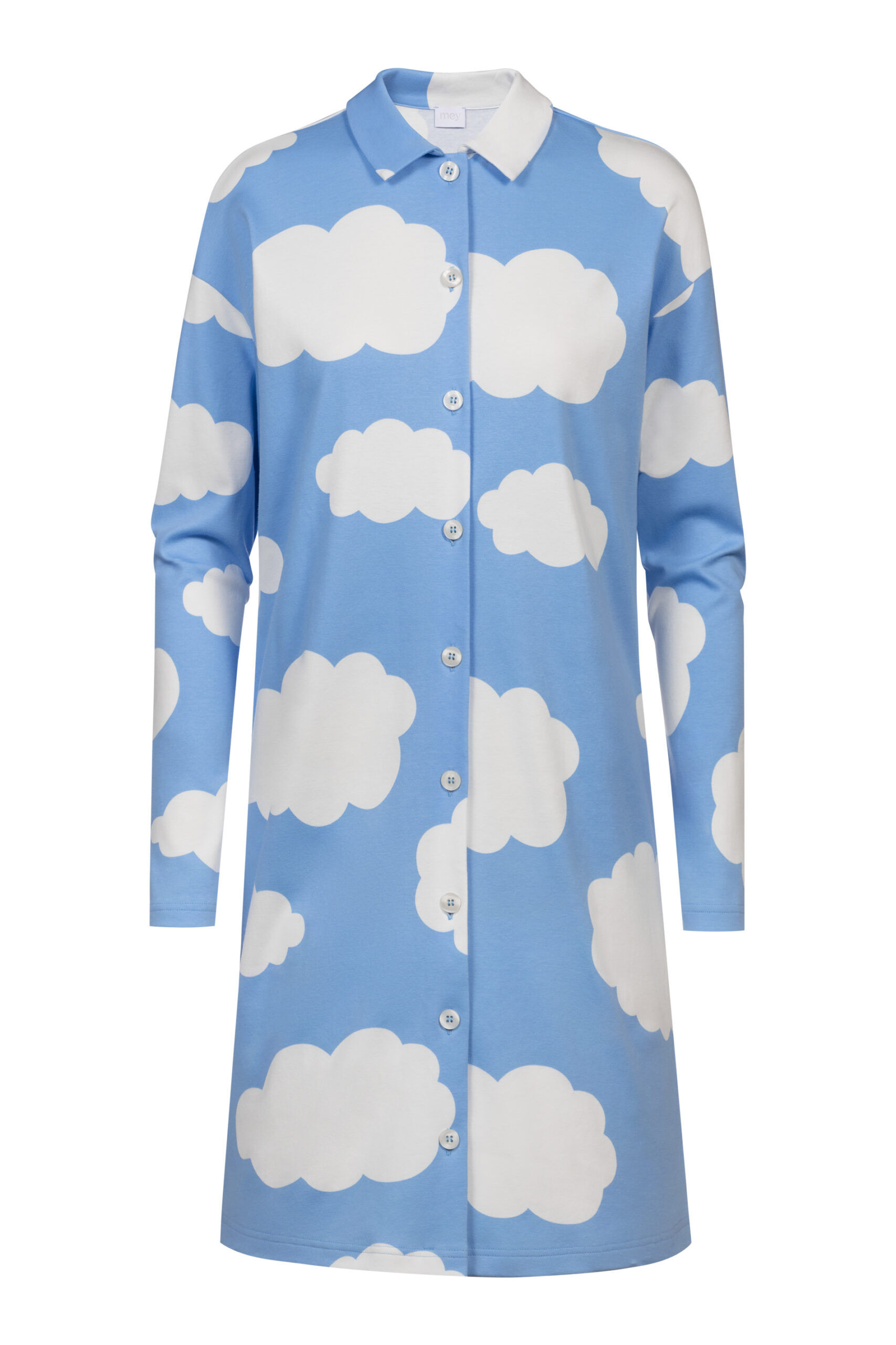 Mey Langarm Nachthemd 1230022 Blue Silk Mey Langarm Nachthemd 1230022 Blue Silk