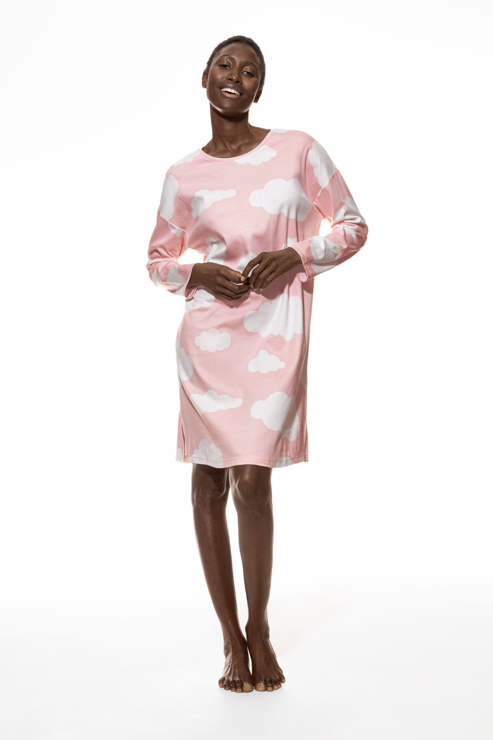 Mey Langarm Nachthemd 1230013 Rose Quartz - von vorne
