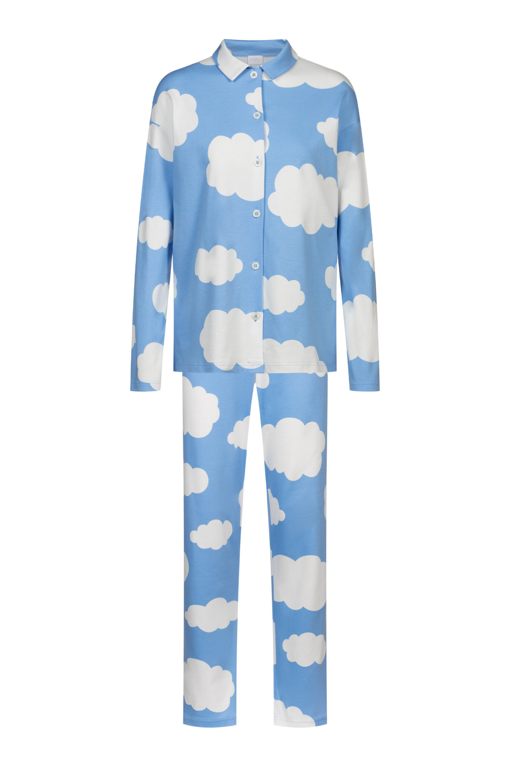 Mey Pyjama durchgeknöpft 1240022 Blue Silk