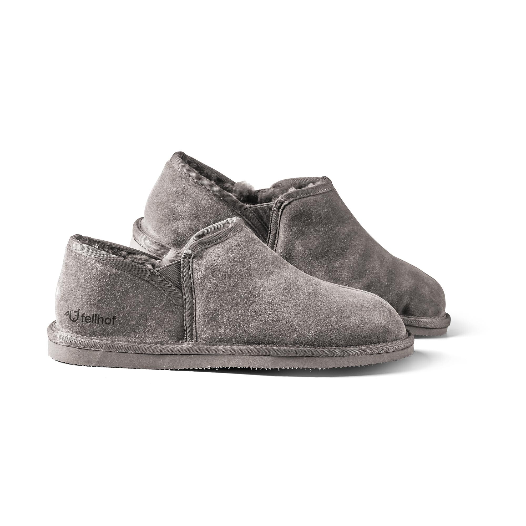 Fellhof Hausschuh Komfort Herren grau
