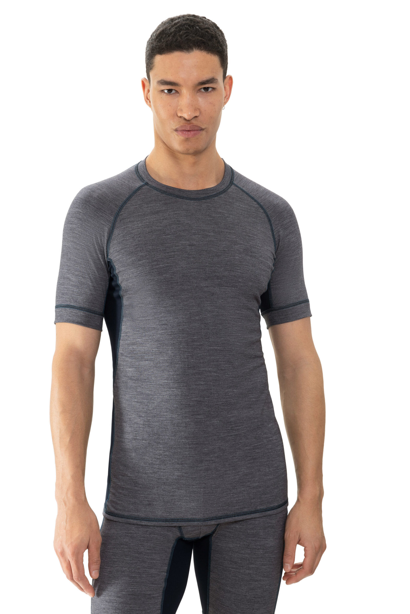 Mey Herren T-Shirt Indigo Melange