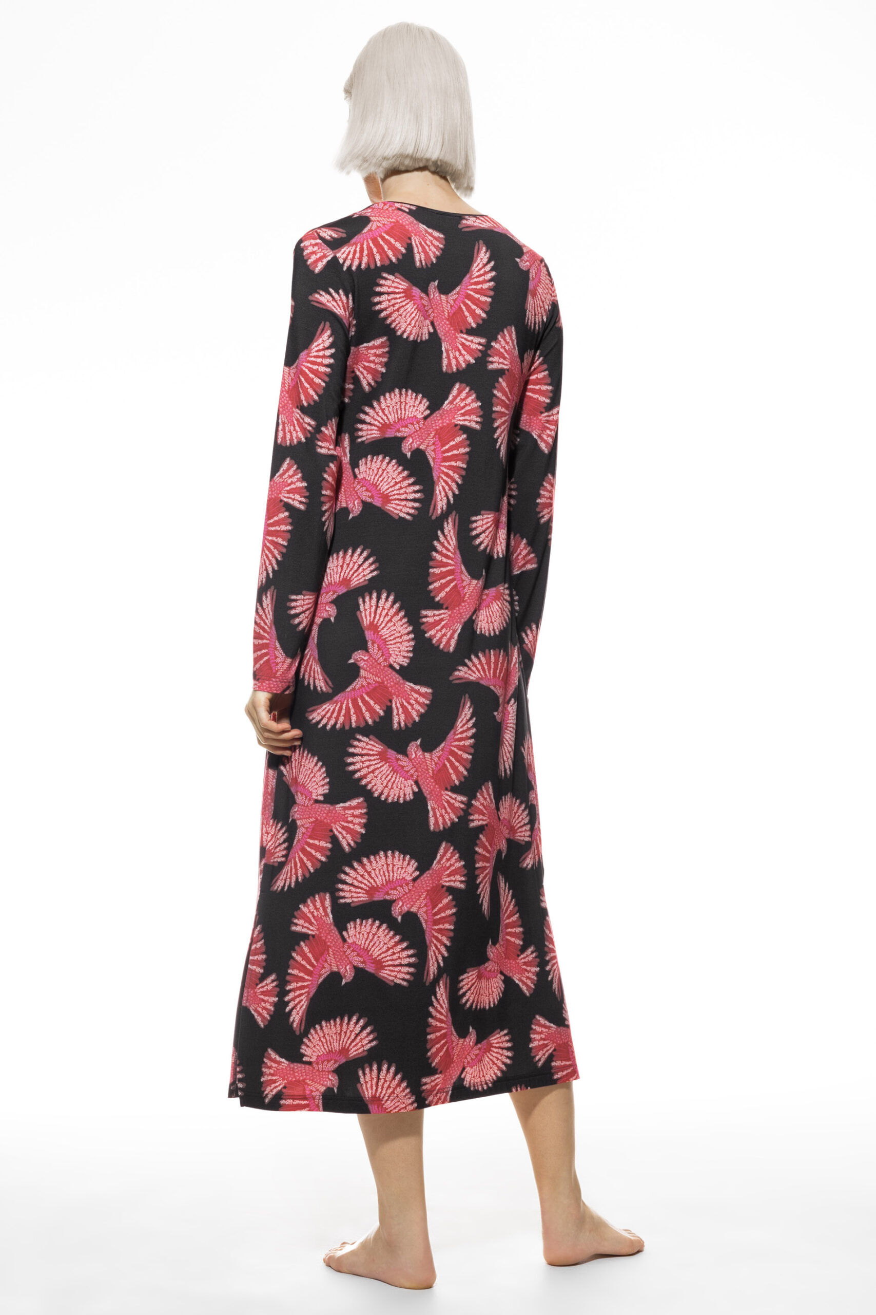 Mey Nachthemd Langarm Thunder Grey hinten