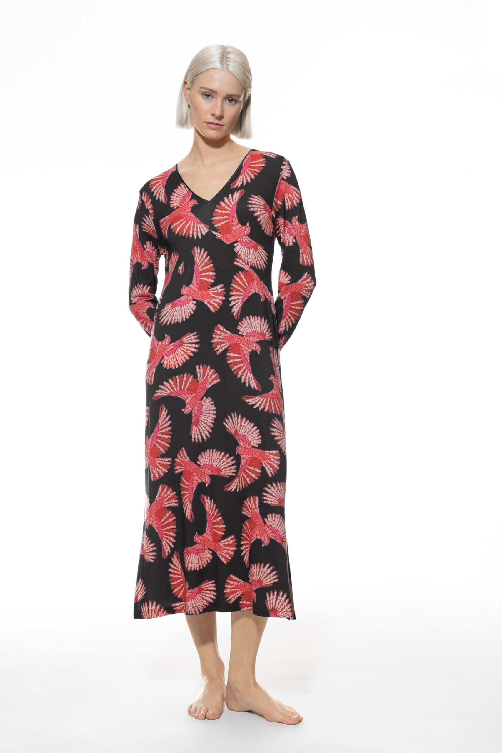 Mey Nachthemd Langarm Thunder Grey vorne