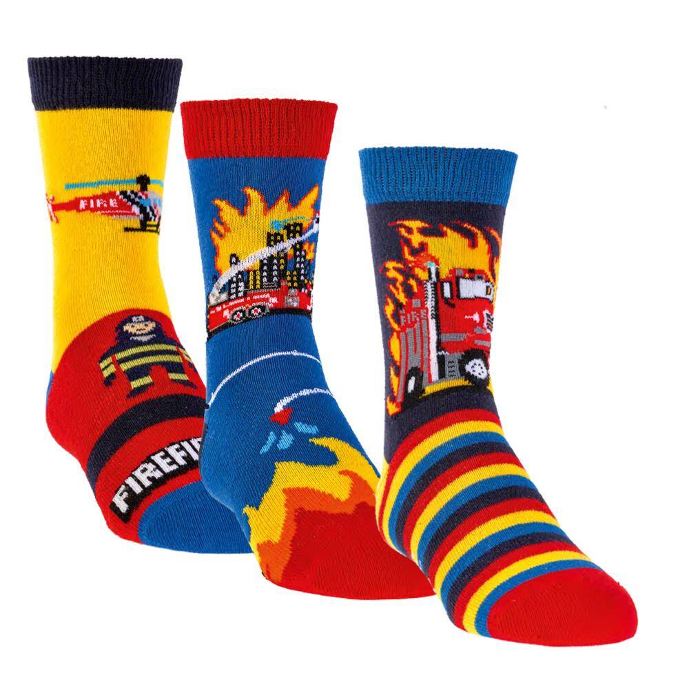 Socks 4 Fun ABS Kinder Socken Feuerwehr