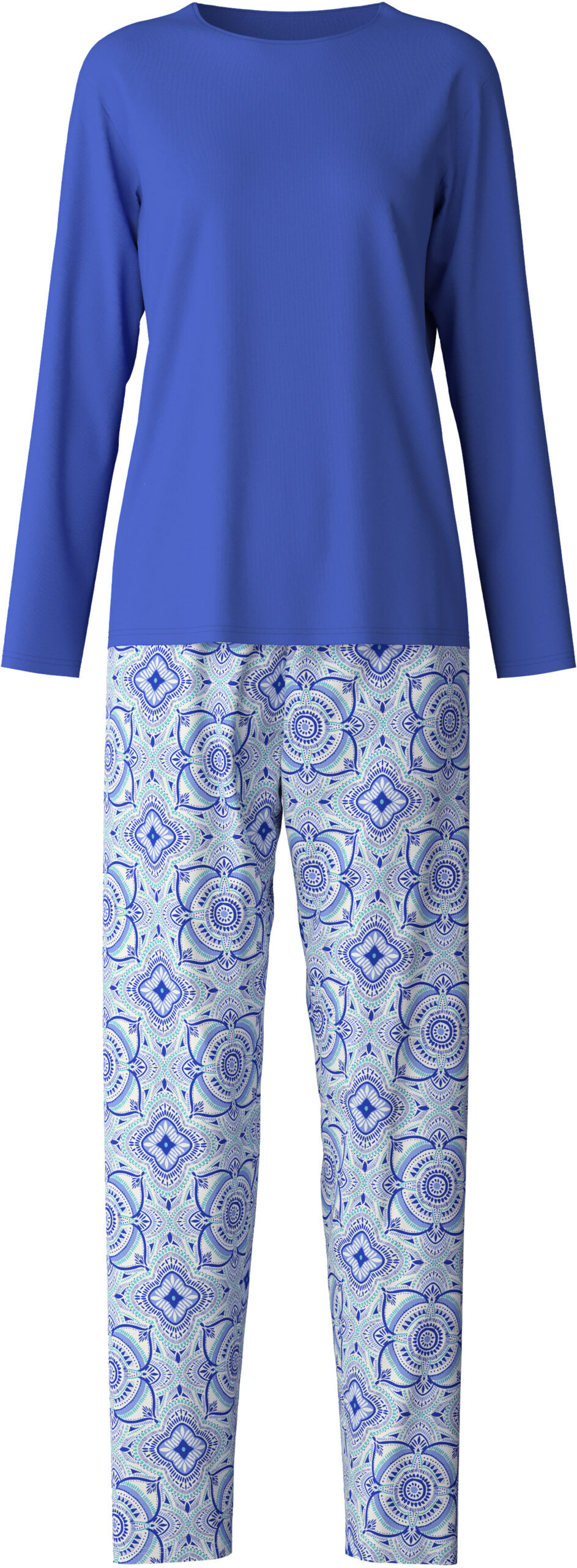 Calida Damen Pyjama 46253 Dazzling Blue plain