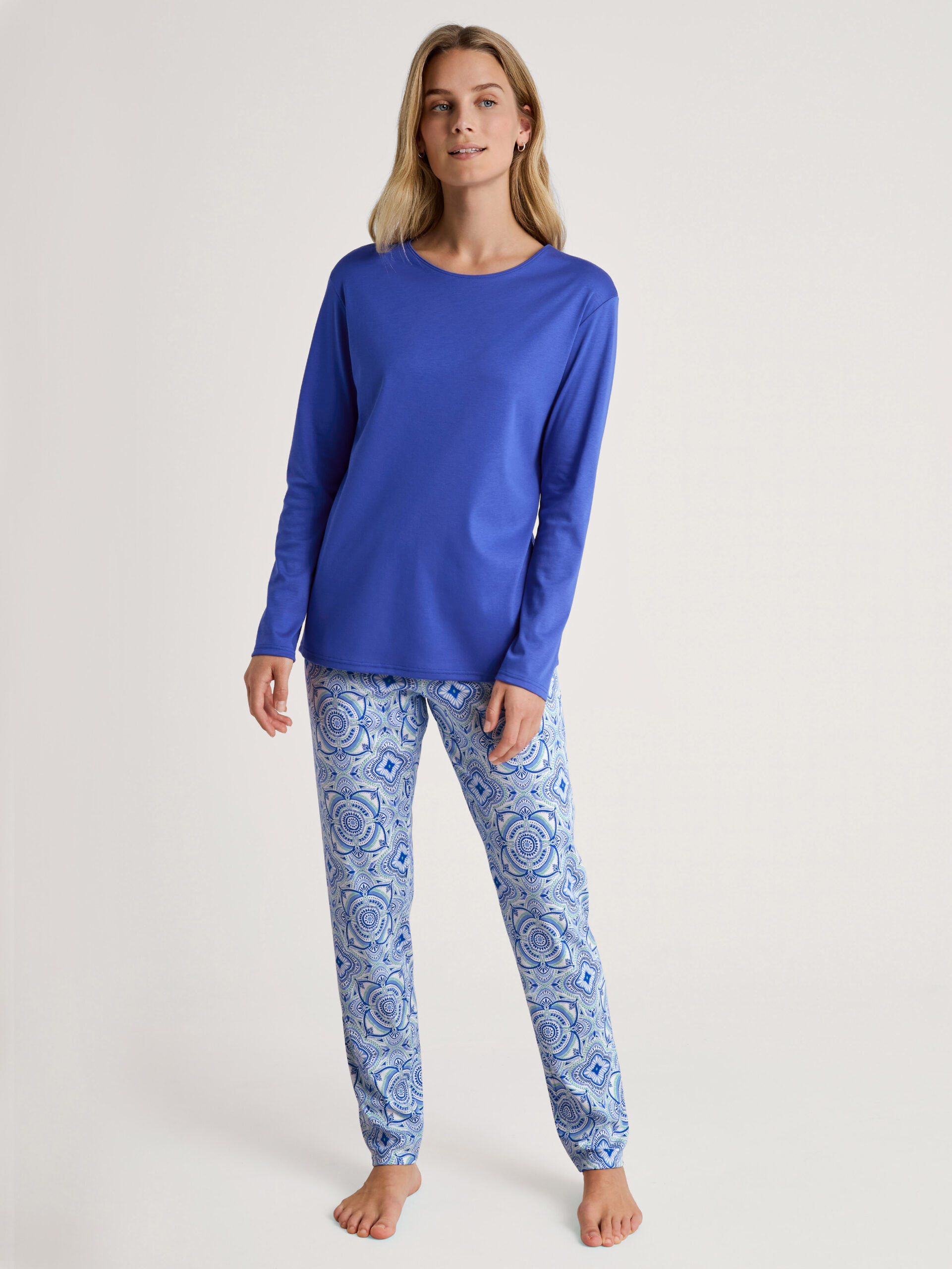 Calida Damen Pyjama 46253 Dazzling Blue