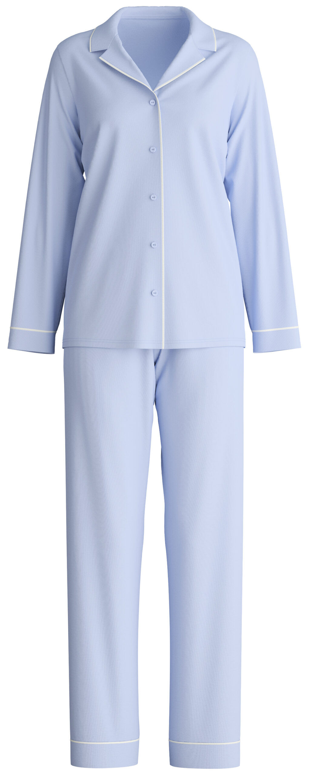 Calida-Damenpyjama-durchgeknoepft-43629-Harmony-Blue-plain-scaled|Calida43629HarmonyBlue Calida Damenpyjama durchgeknöpft 43629 Harmony Blue plain