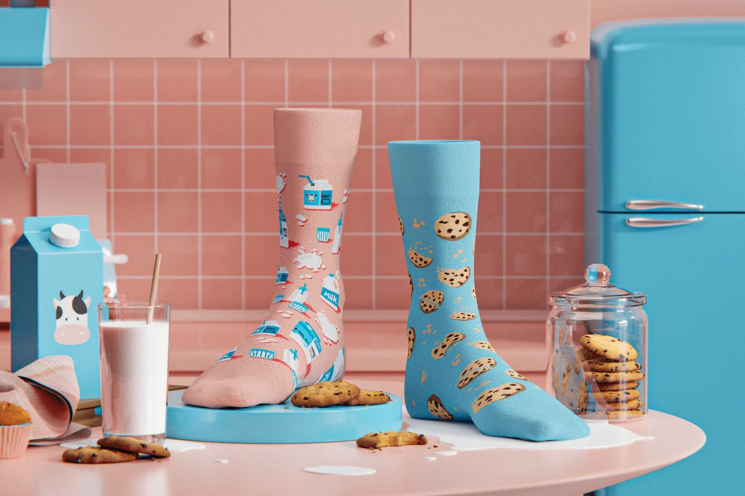 Many-Mornings-Socken-Milk-Cookies-im-Bild|ManyMSockenMilkCookies Many Mornings Socken Milk & Cookies im Bild
