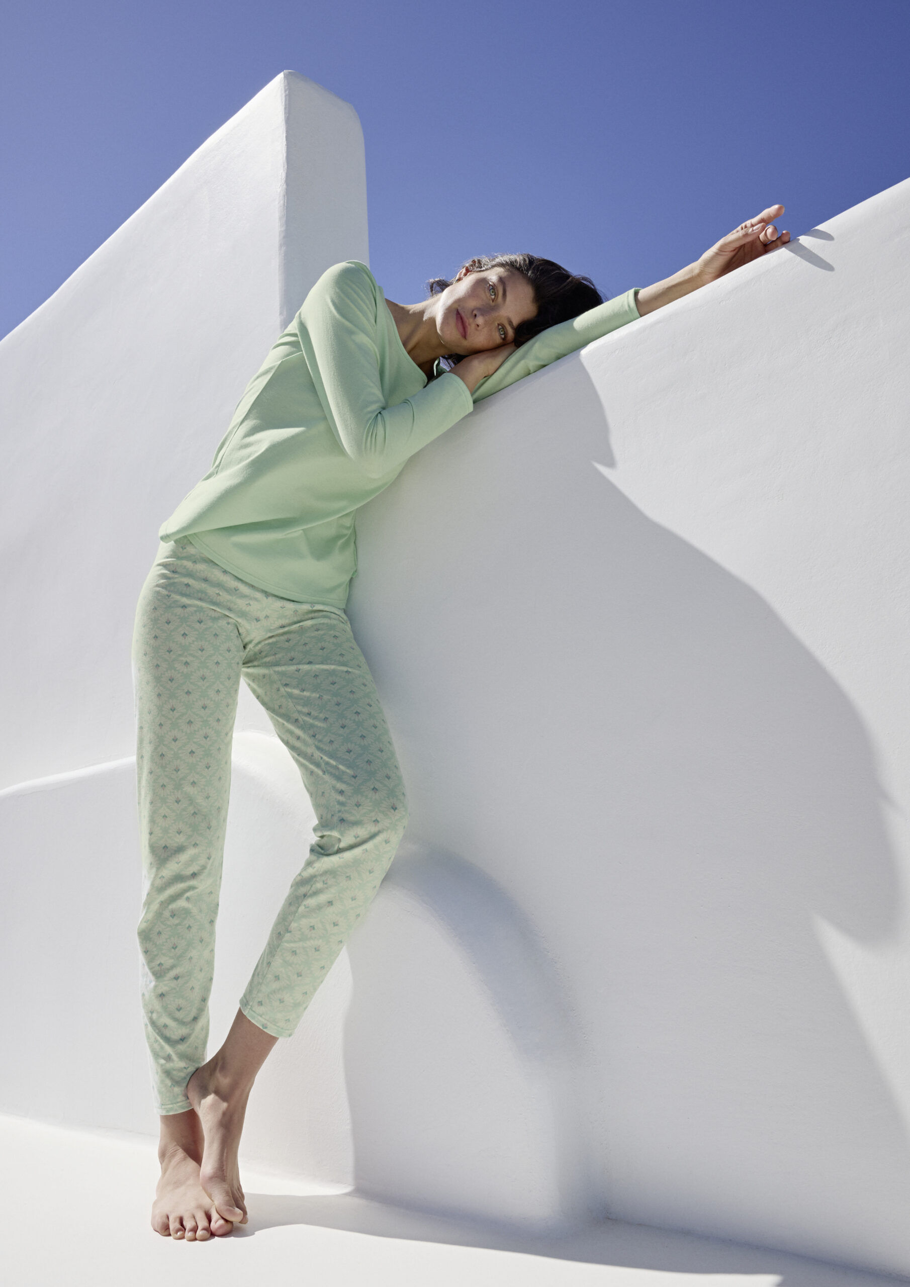 Calida Damenpyjama 46454 Soft Green groß