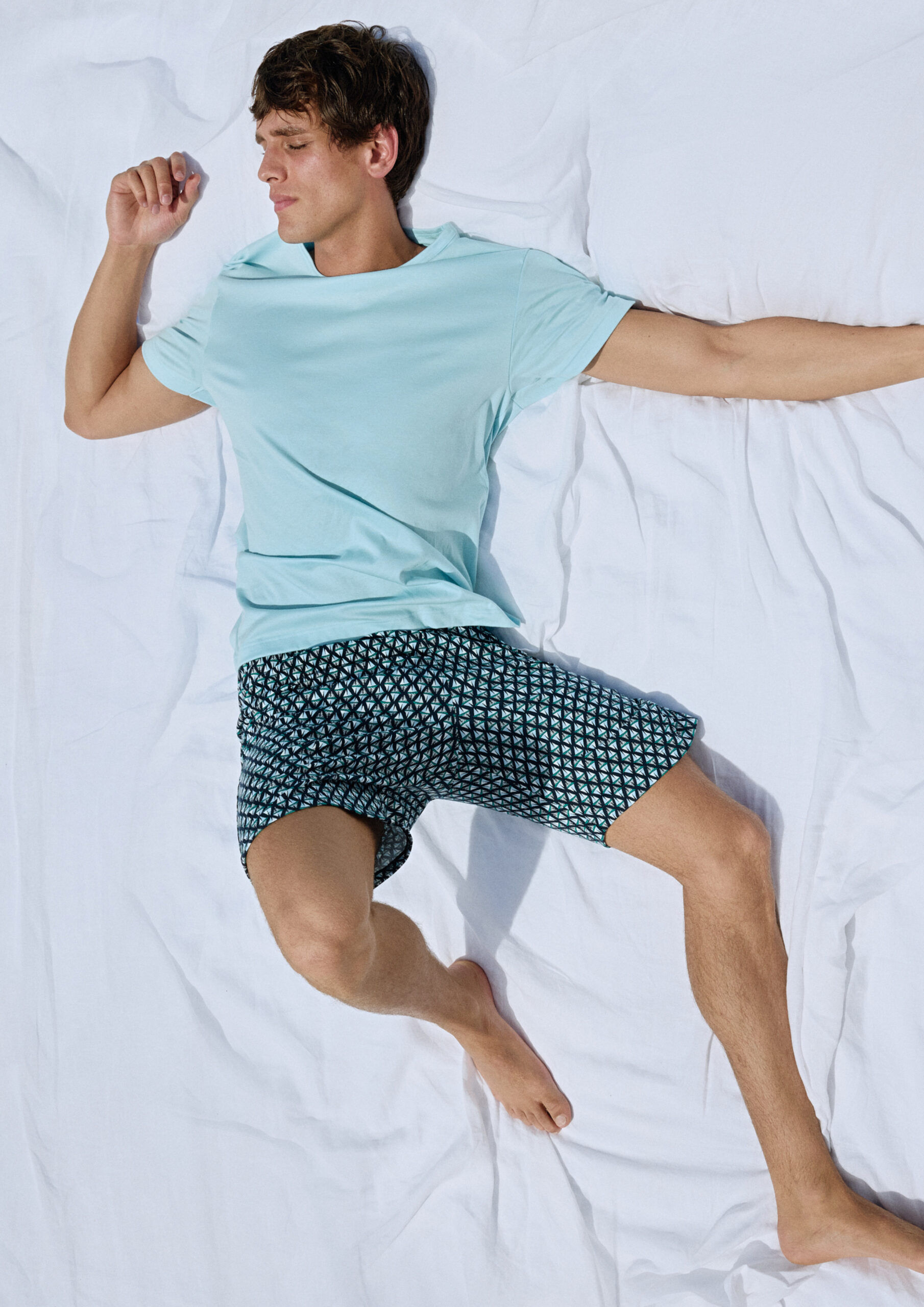 Calida Herren Kurzpyjama 46082 Aquamarin groß