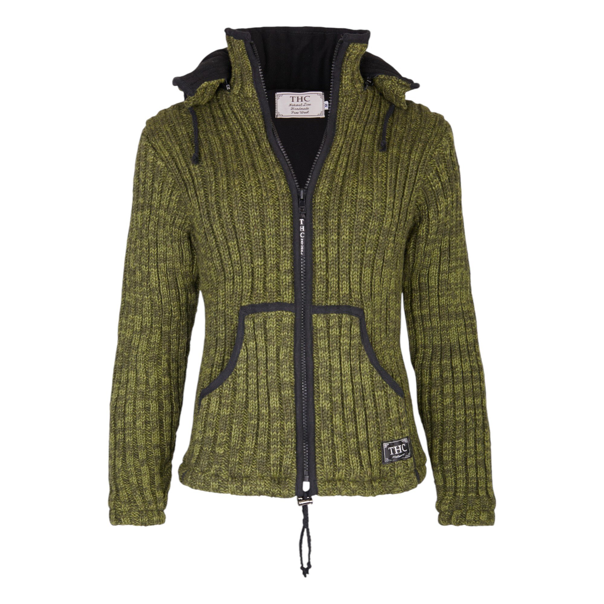 THC Schafwoll Strickjacke grün (Modell 720) 