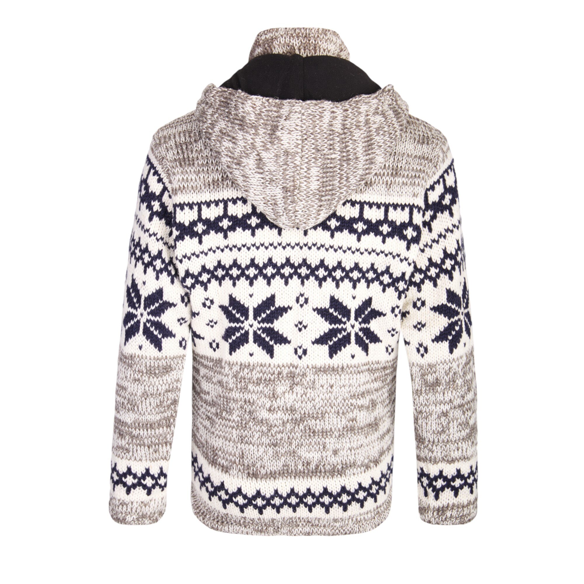 THC Schafwoll Strickjacke Norweger grau (Modell 609) von hinten THC Schafwoll Strickjacke Norweger grau (Modell 609) von hinten