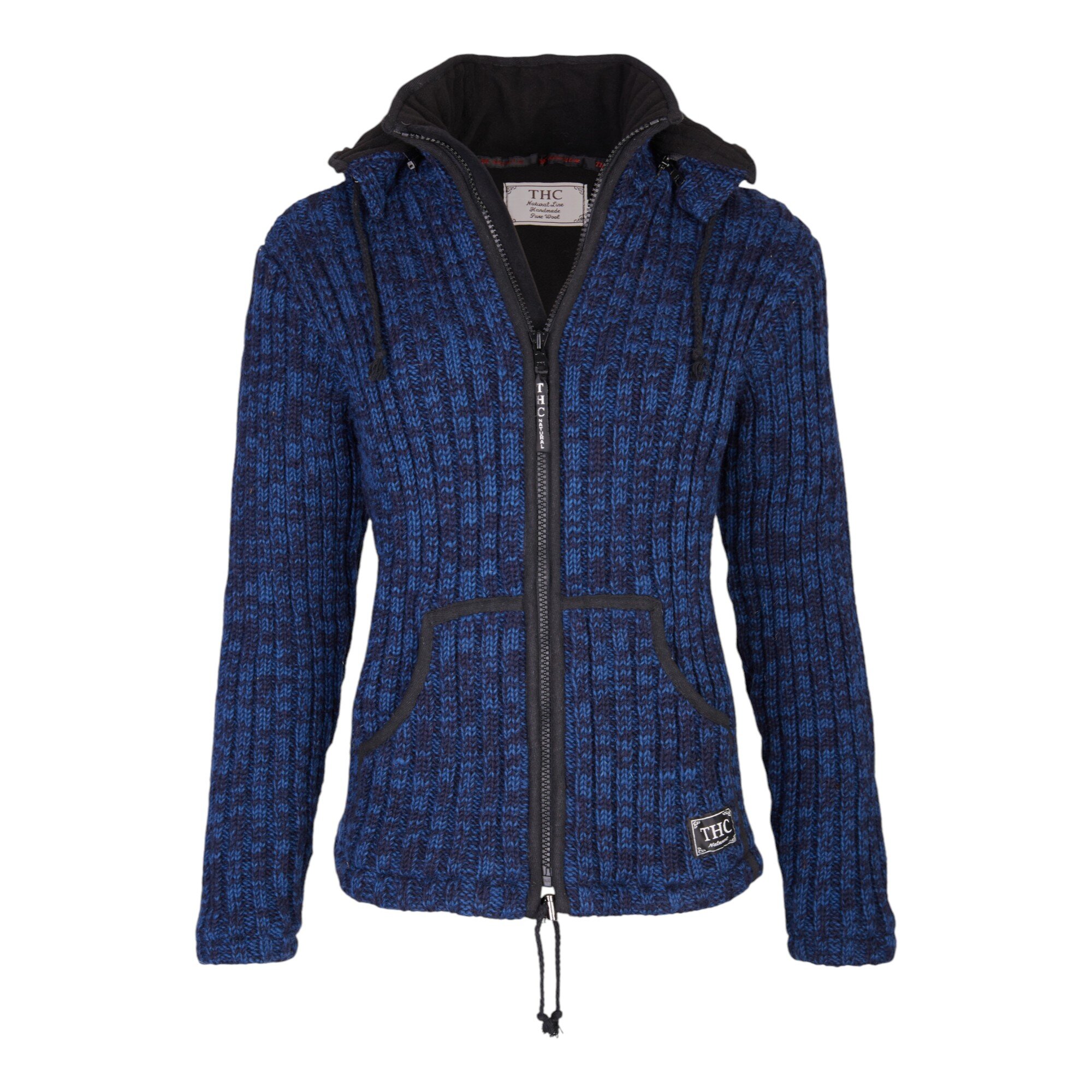 THC Schafwoll Strickjacke blau (Modell 716) 