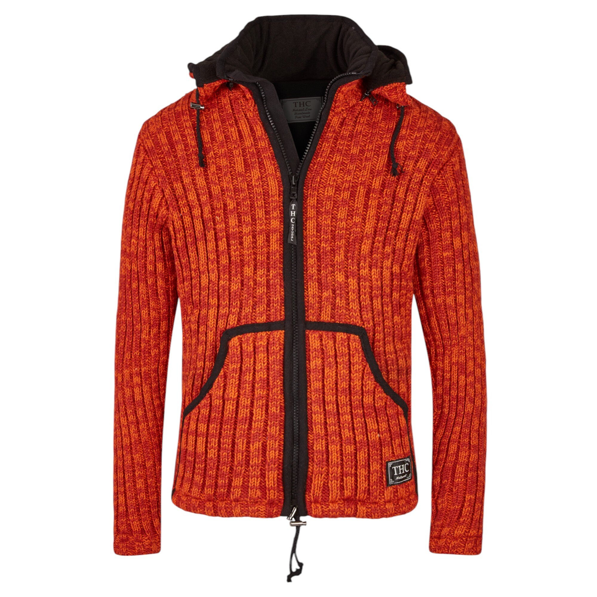 THC Schafwoll Strickjacke orange (Modell 719) 