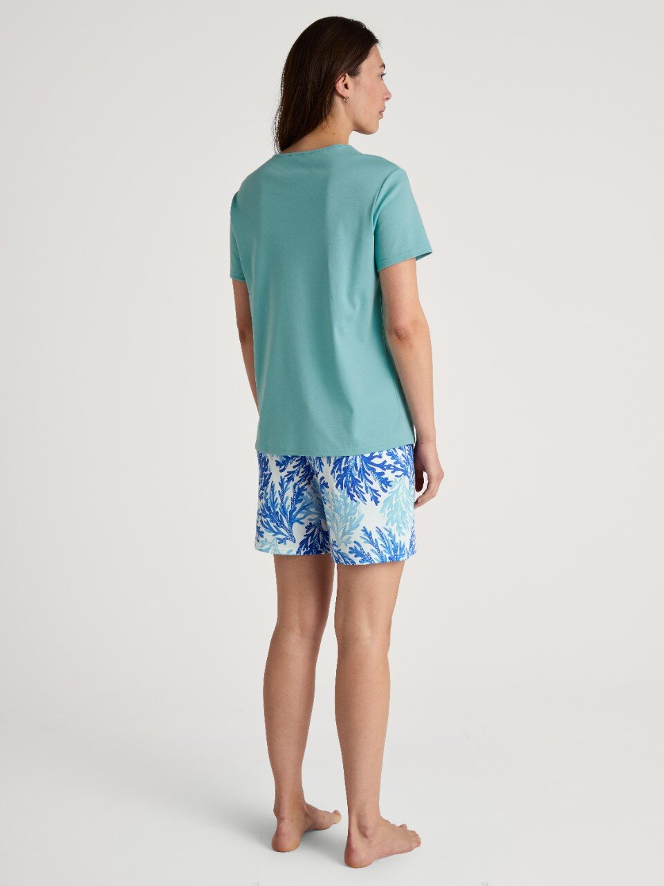 Calida Damen Kurzpyjama 44557 Ice Green von hinten
