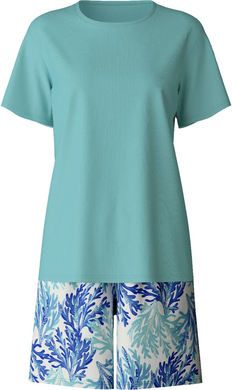 Calida Damen Kurzpyjama 44557 Ice Green plain