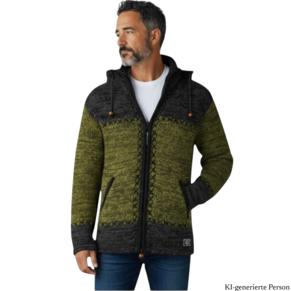 THC Schafwoll Strickjacke 520 KI-Generiert Model 2