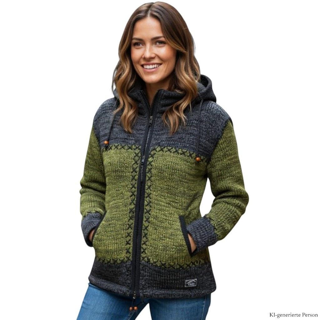 THC Schafwoll Strickjacke 520 KI-Generiert Model 1