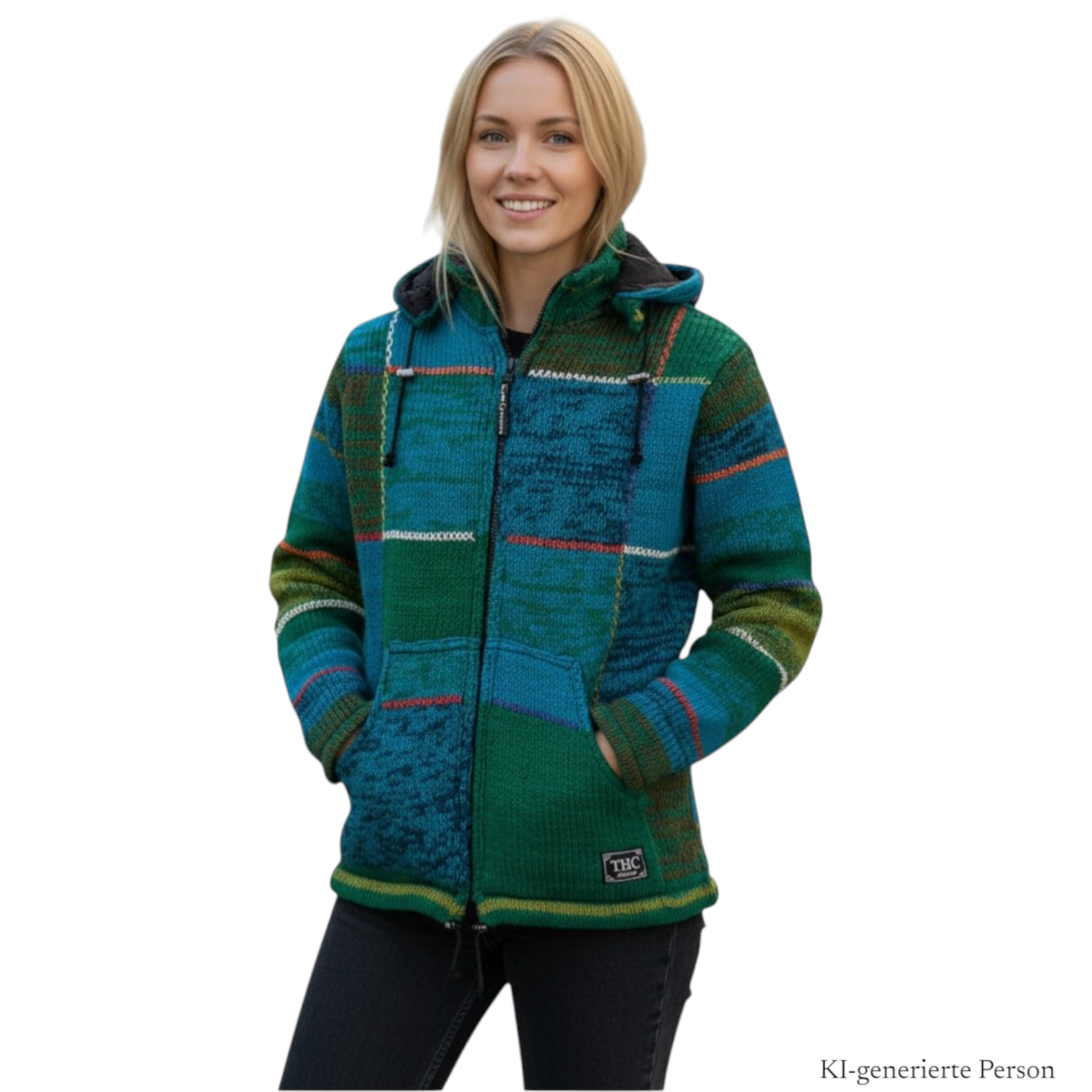 THC Schafwoll Strickjacke 826 KI-Generiert Model 2
