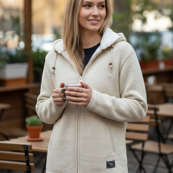 THC Schafwoll Strickjacke 623 KI-Generiert Model 2